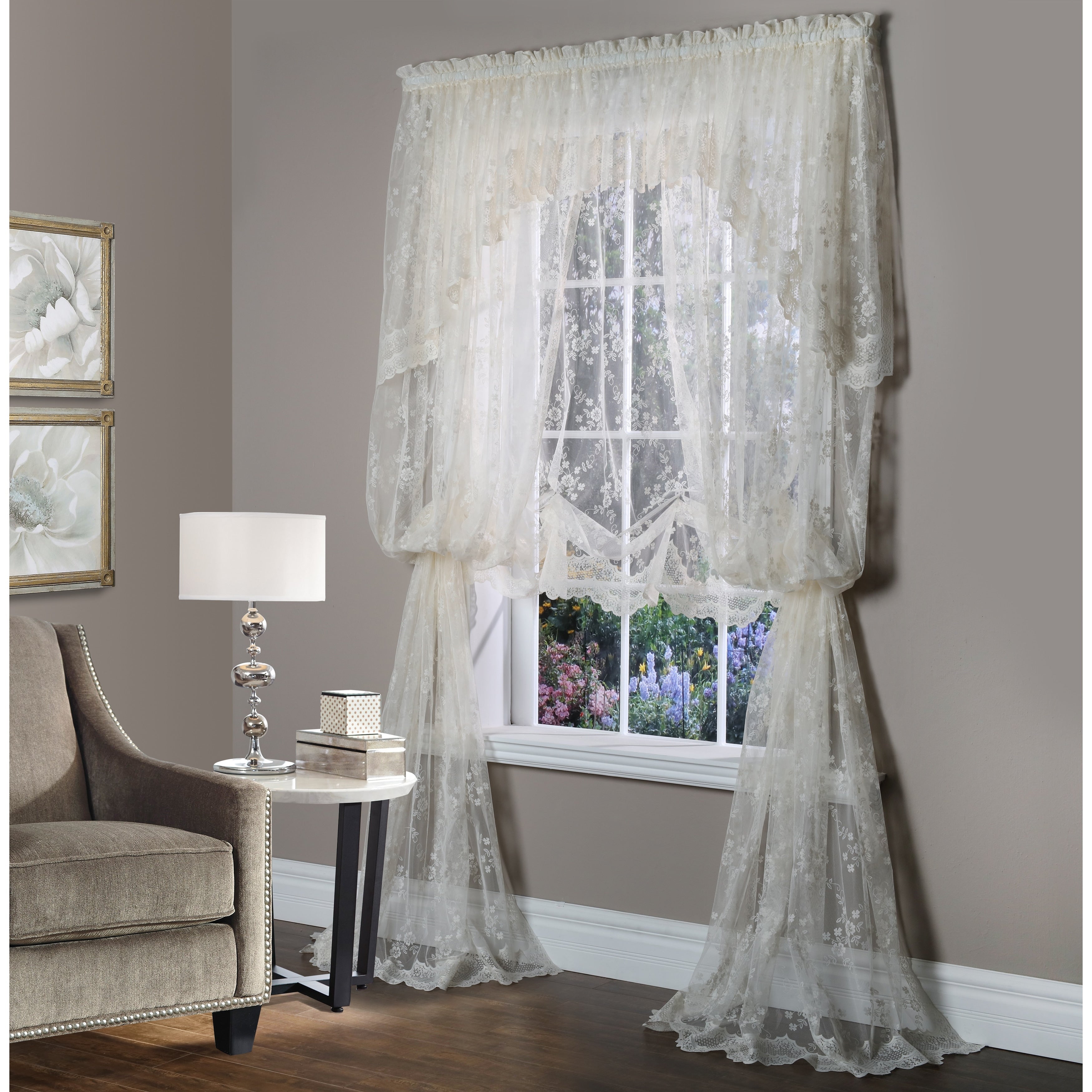 Mona Lisa Jacquard Lace Window Curtain Panel by Habitat