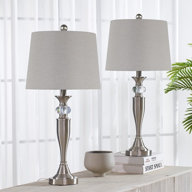 27'' Nickel Table Lamp Set (Set of 2)