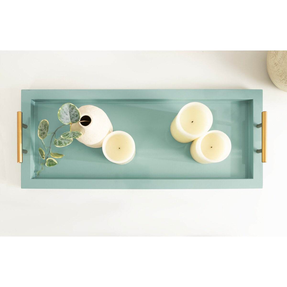 Kate and Laurel Halsey Wood Rectangle Decorative Tray