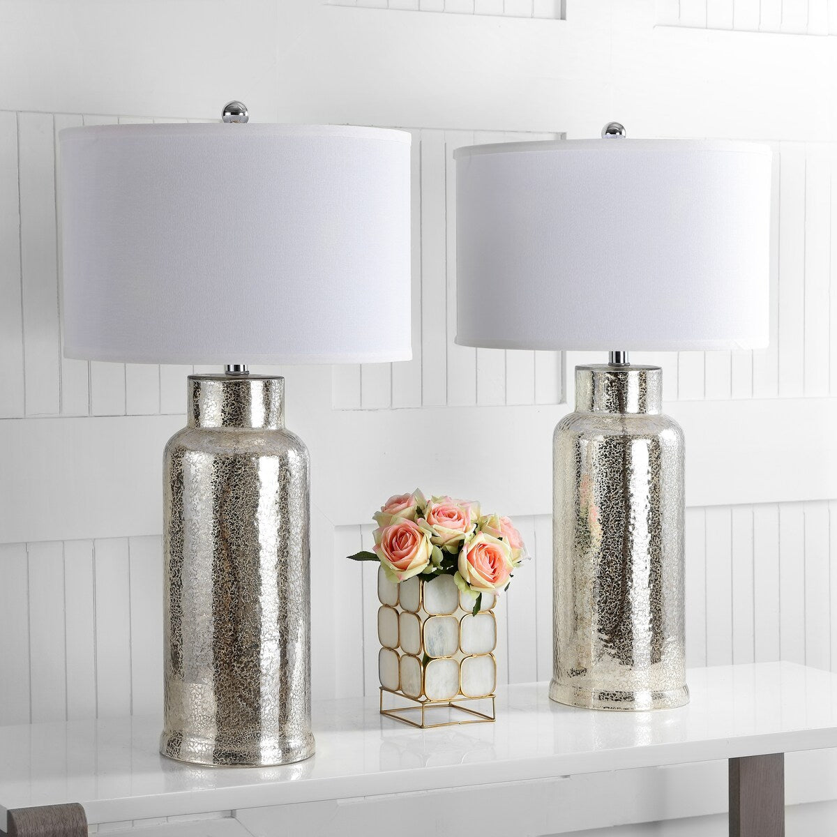 SAFAVIEH Lighting Mayra 29-inch Clear Bottle Glass Table Lamp (Set of 2) - 15.5x15.5x29