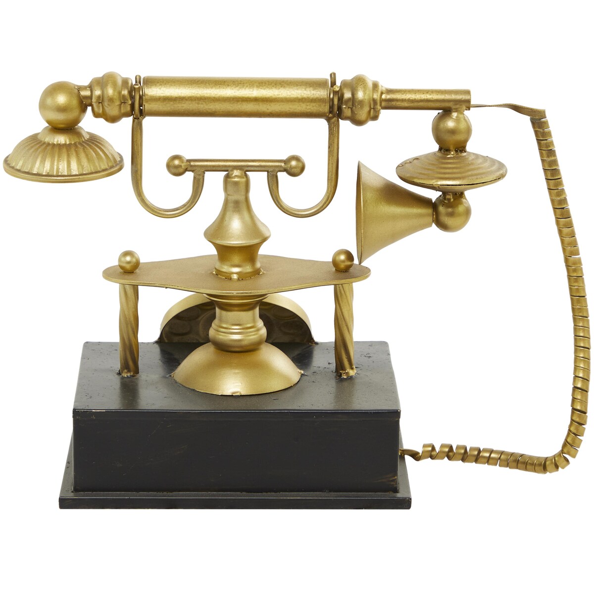 Metal Telephone Decorative Sculpture - Gold - Roche River Decor