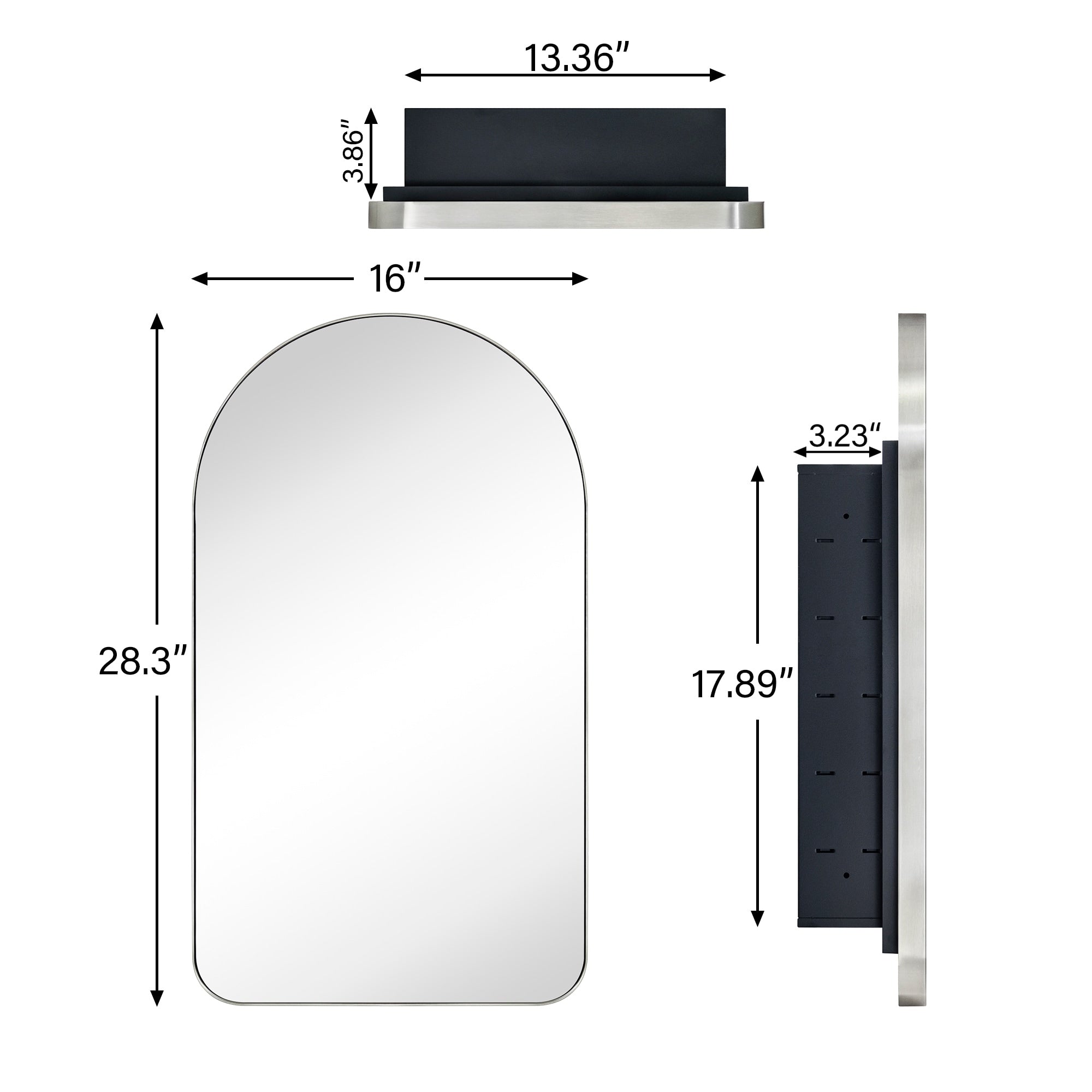 TEHOME Aristes Recessed Framed Medicine Cabinet with Mirror and Adjustable Shelves