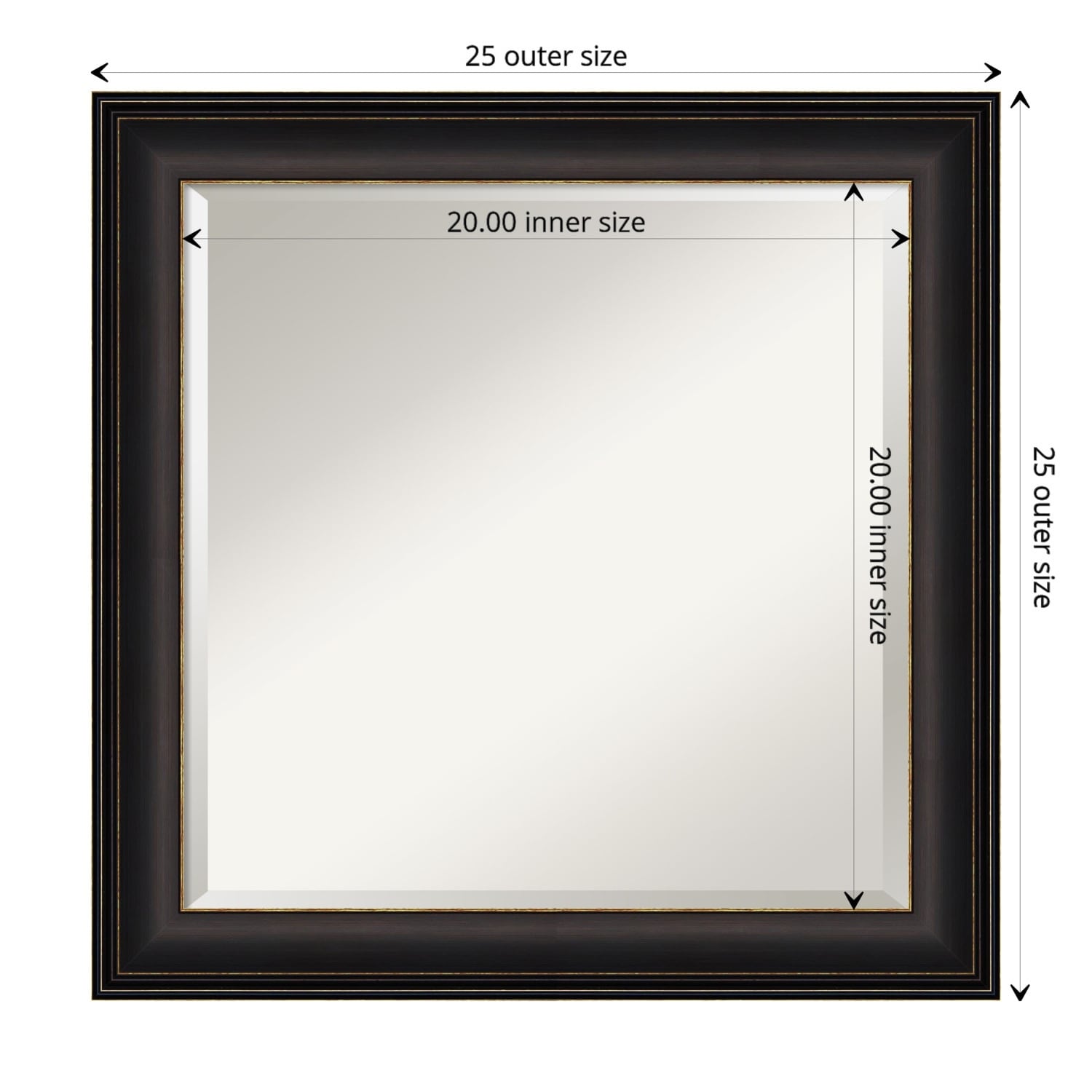 Beveled Bathroom Wall Mirror - Trio Oil Rubbed Bronze Frame - Trio Oil Rubbed Bronze