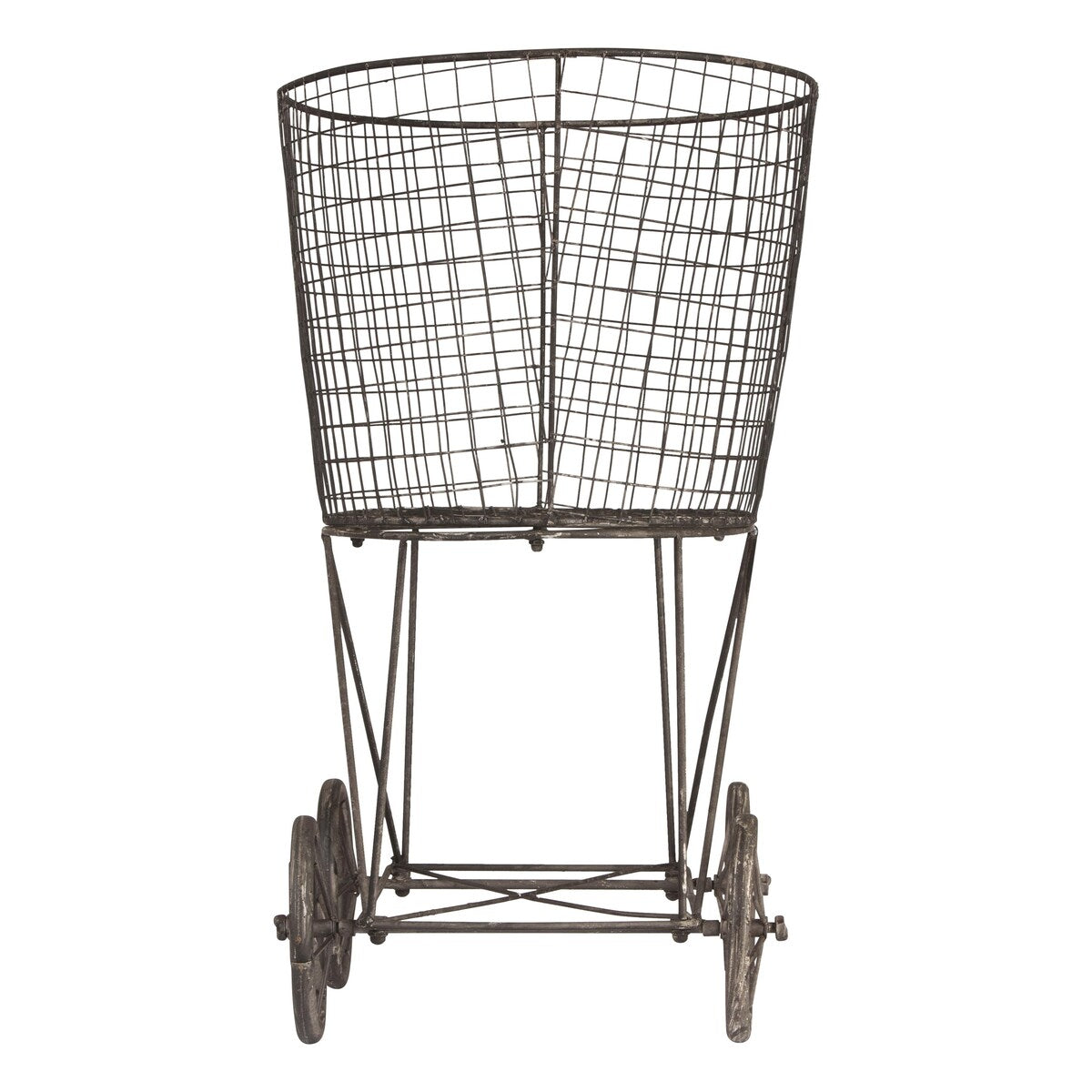 Metal Rolling Laundry Cart with Rack