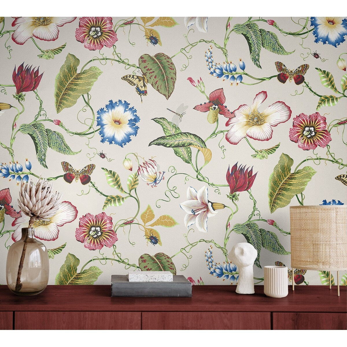 NextWall Summer Garden Floral Peel and Stick Wallpaper