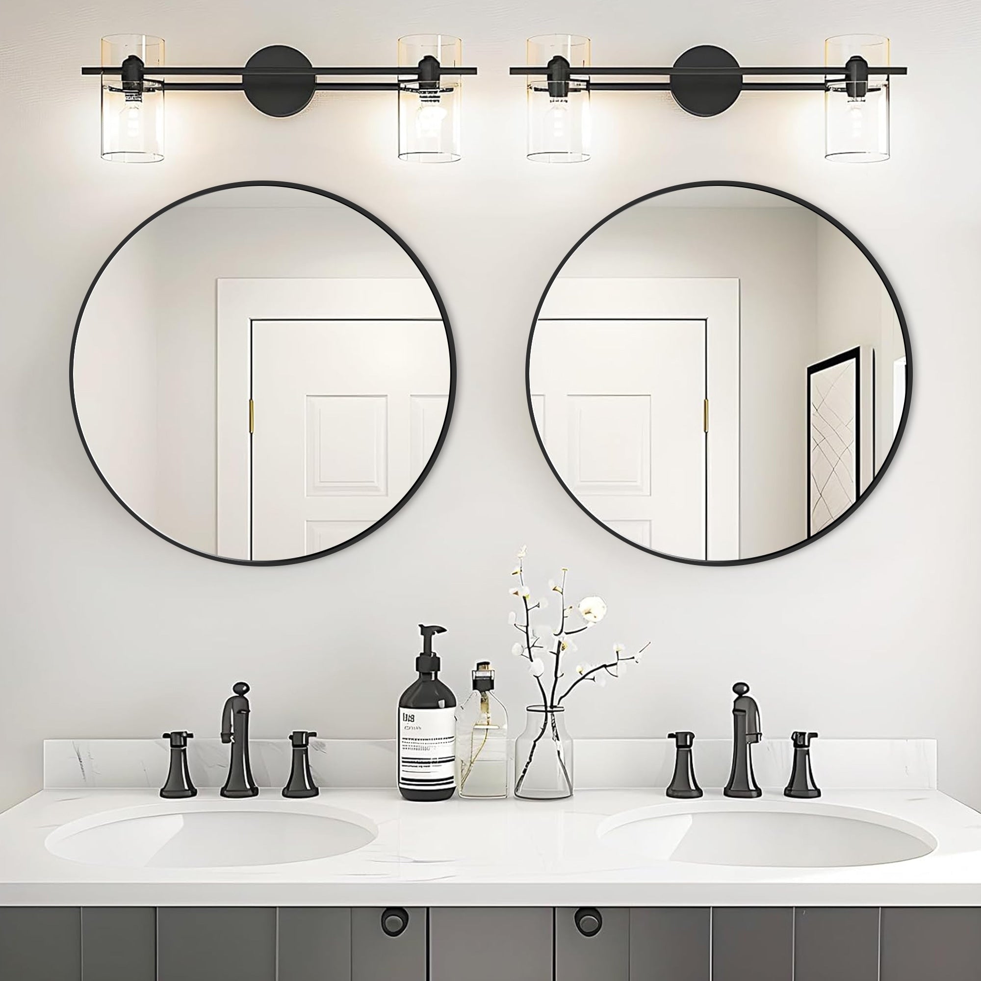 Modern Bathroom Wall Mounted Round Vanity Mirror