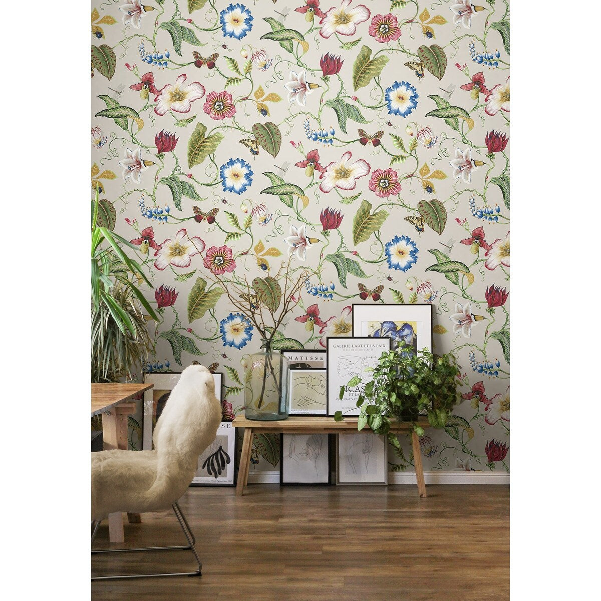 NextWall Summer Garden Floral Peel and Stick Wallpaper