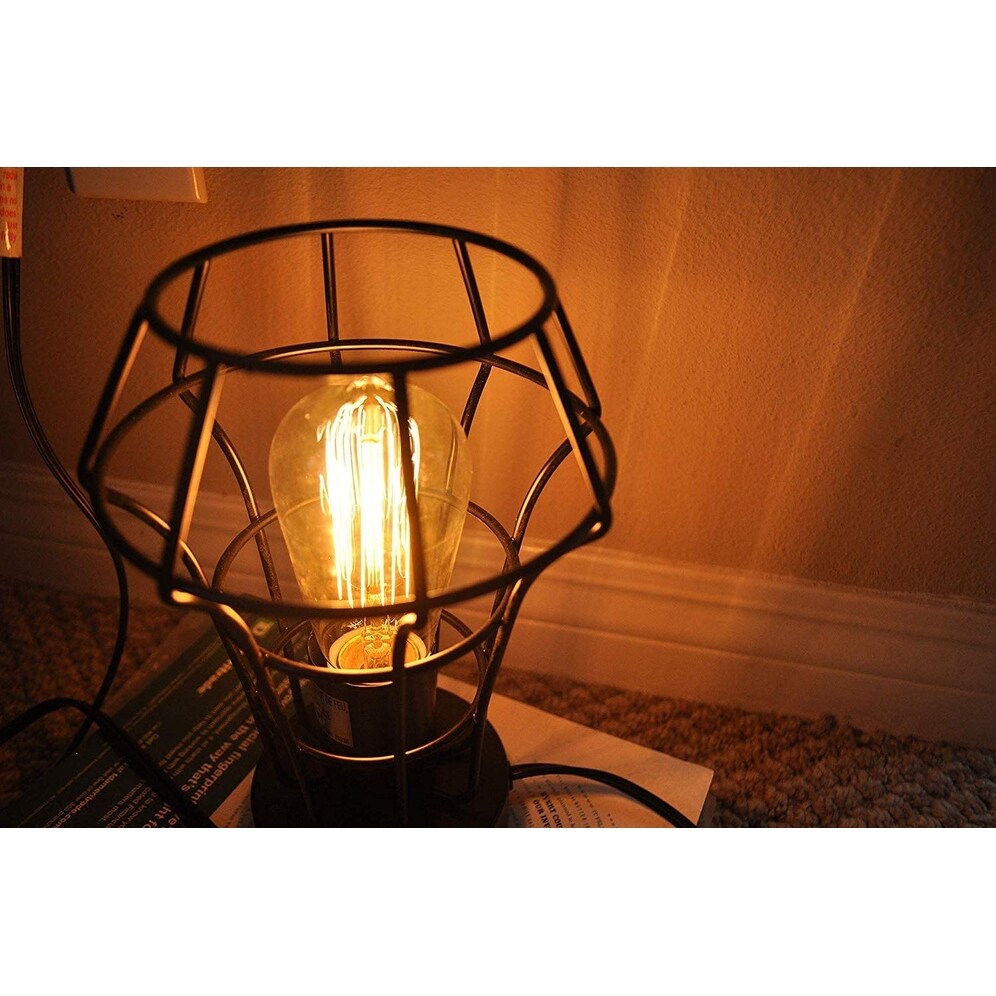 9 Industrial Metal Table Lamp Accent Light with a Free Edison Bulb