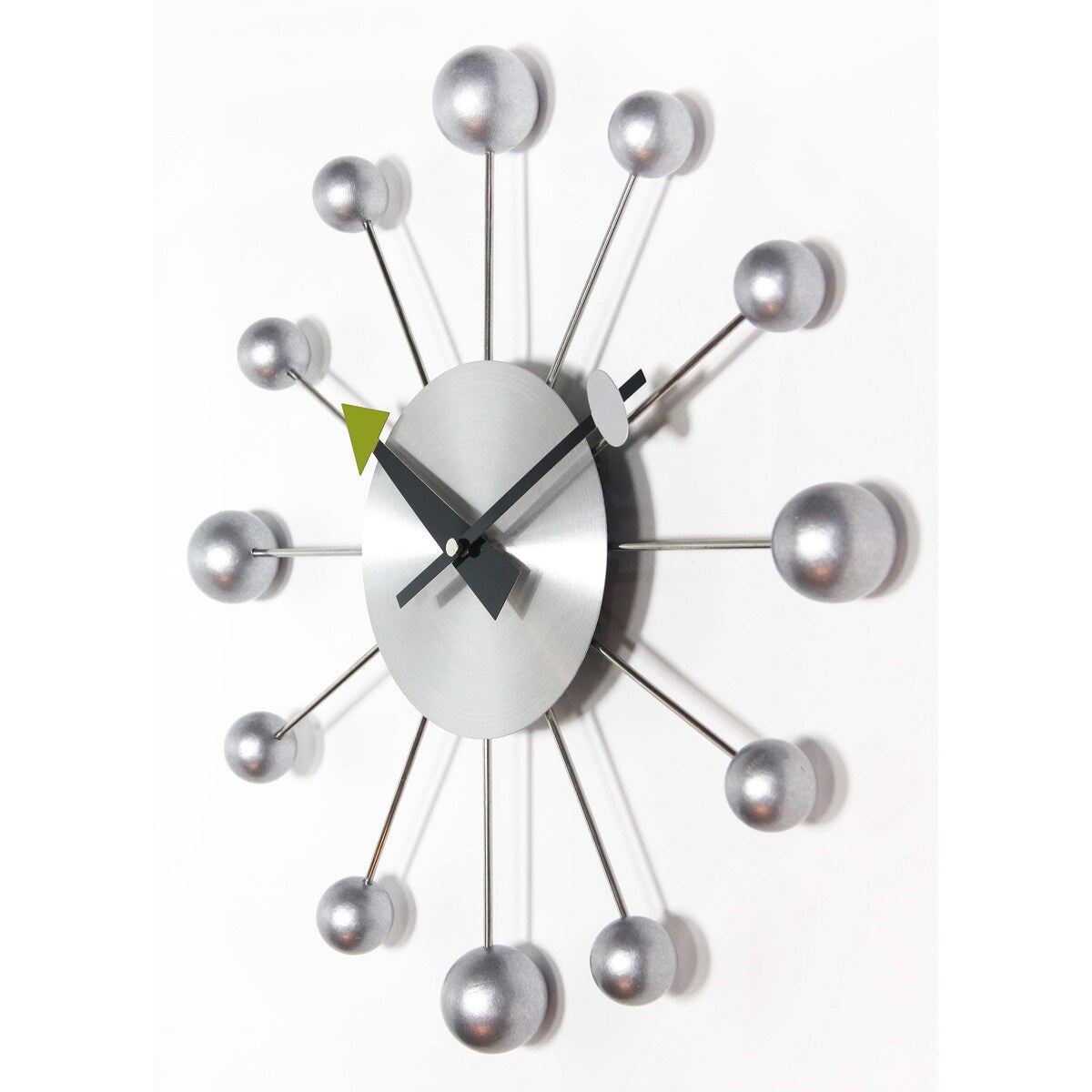 Orb Spoke 15 inch Mid-Century Modern Ball Wall Clock - 15 Inch