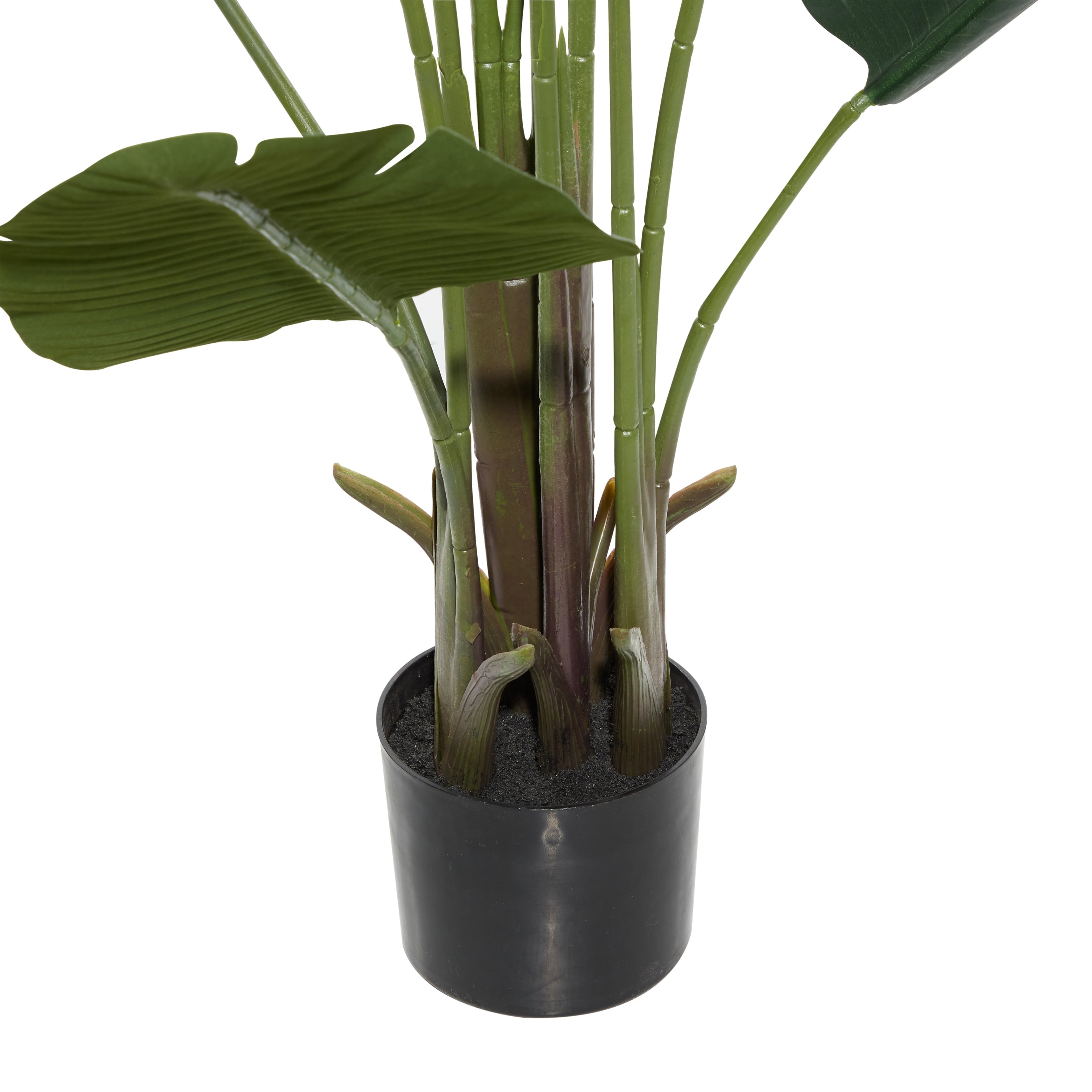 Traditional Green Tropical Faux Foliage Decorative Potted Tree