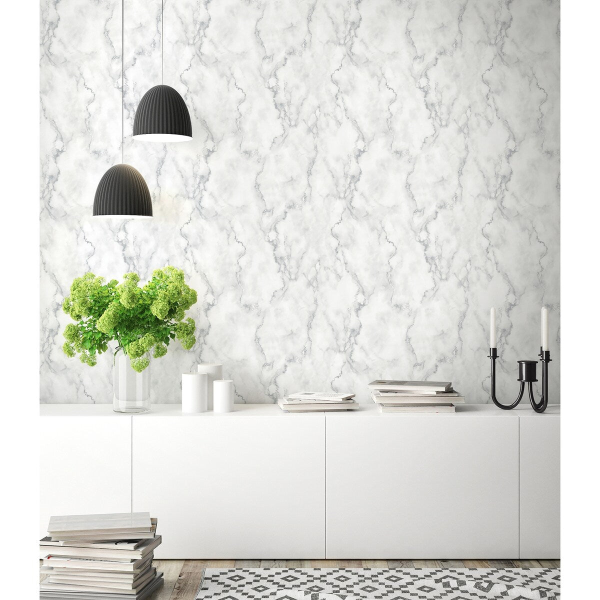 NextWall Faux Marble Peel and Stick Removable Wallpaper - 20.5 in. W x 18 ft. L