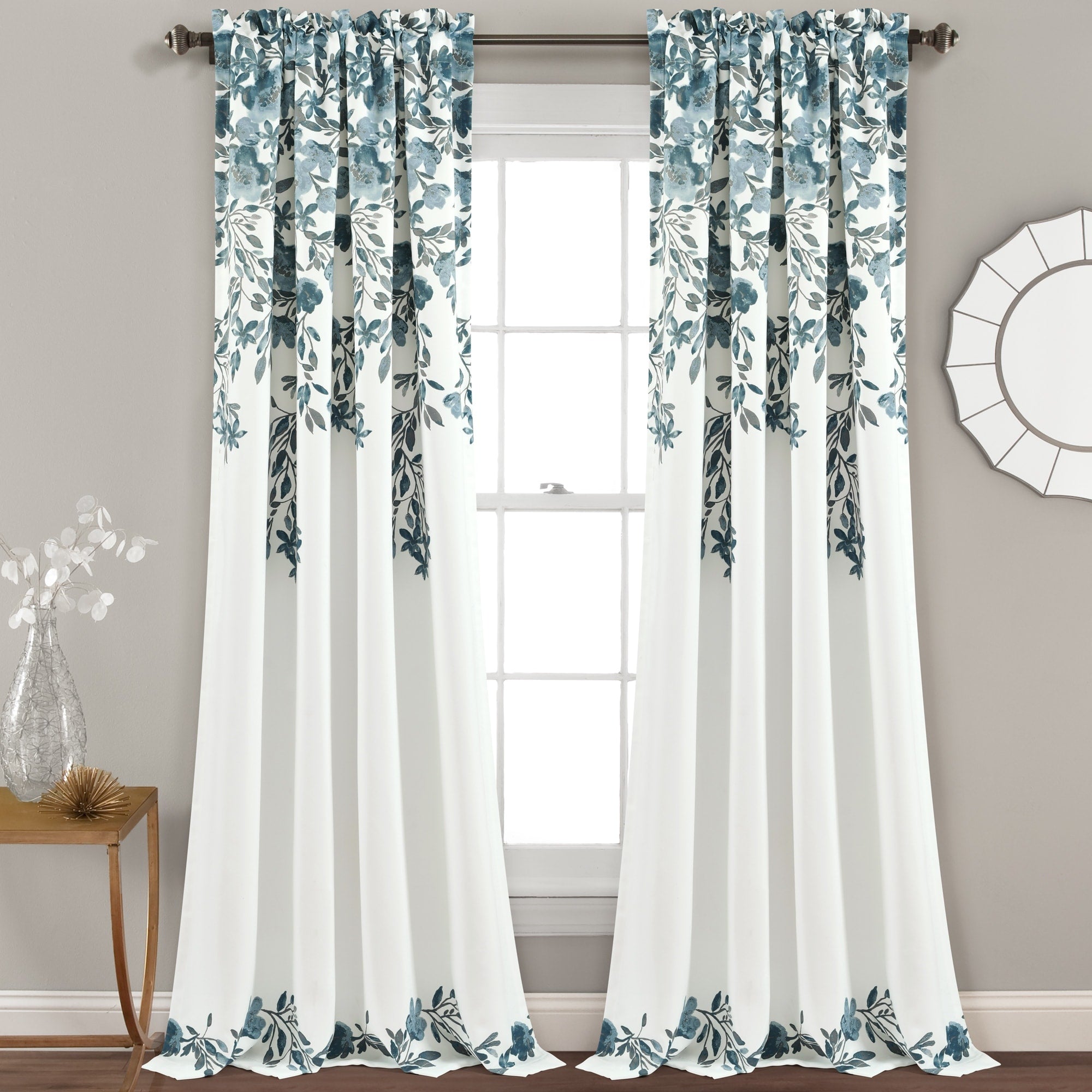 Porch & Den Elcaro Floral Room Darkening Curtain Panel Pair