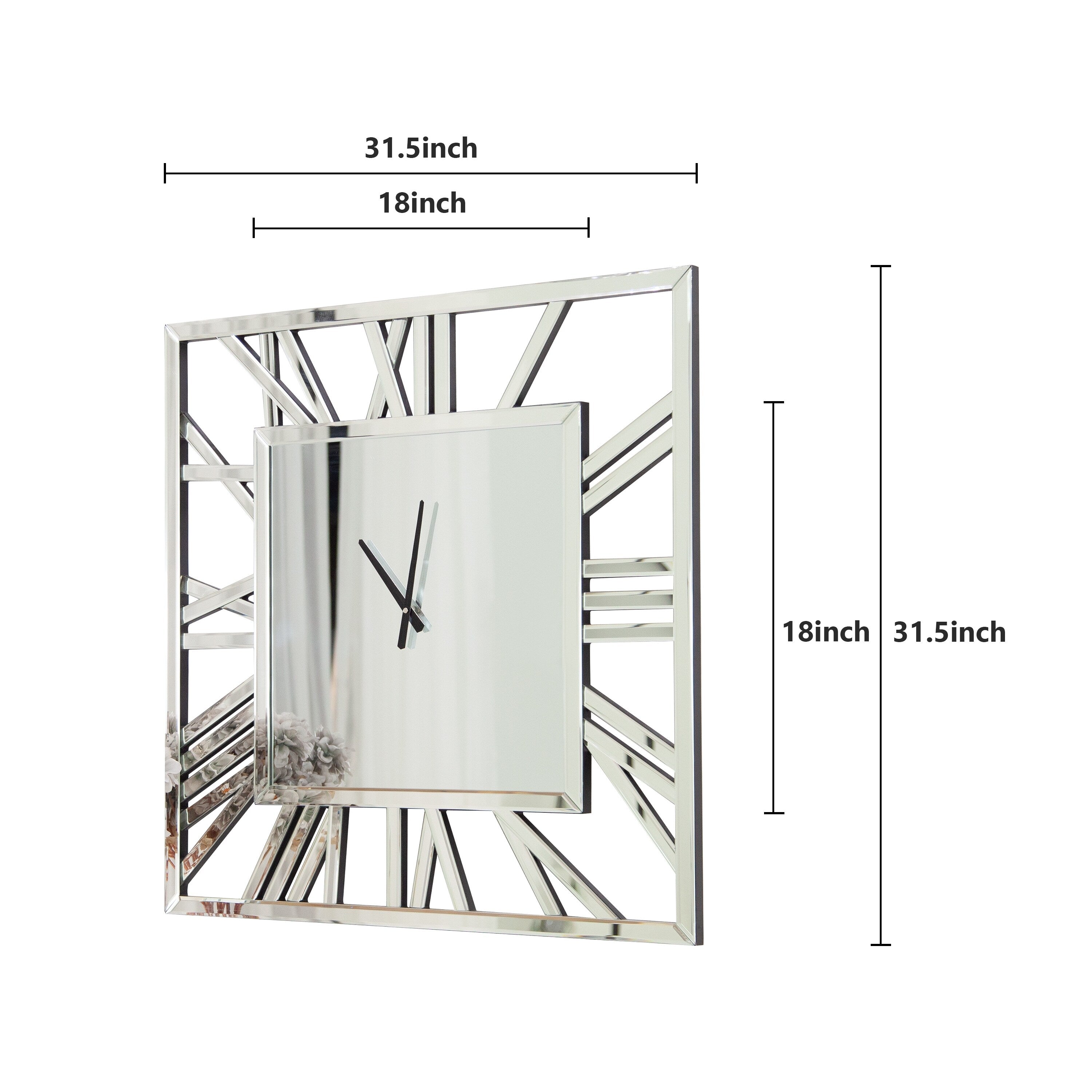 Large Wall Clocks Modern Mirrored Clock