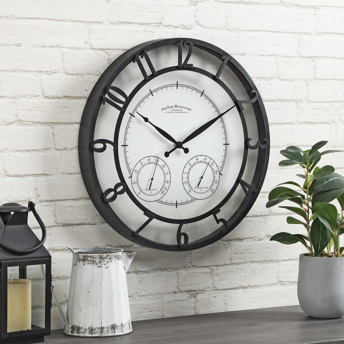 FirsTime & Co. Park Outdoor Wall Clock, American Crafted, Oil Rubbed Bronze, Plastic, 18 x 2 x 18 in