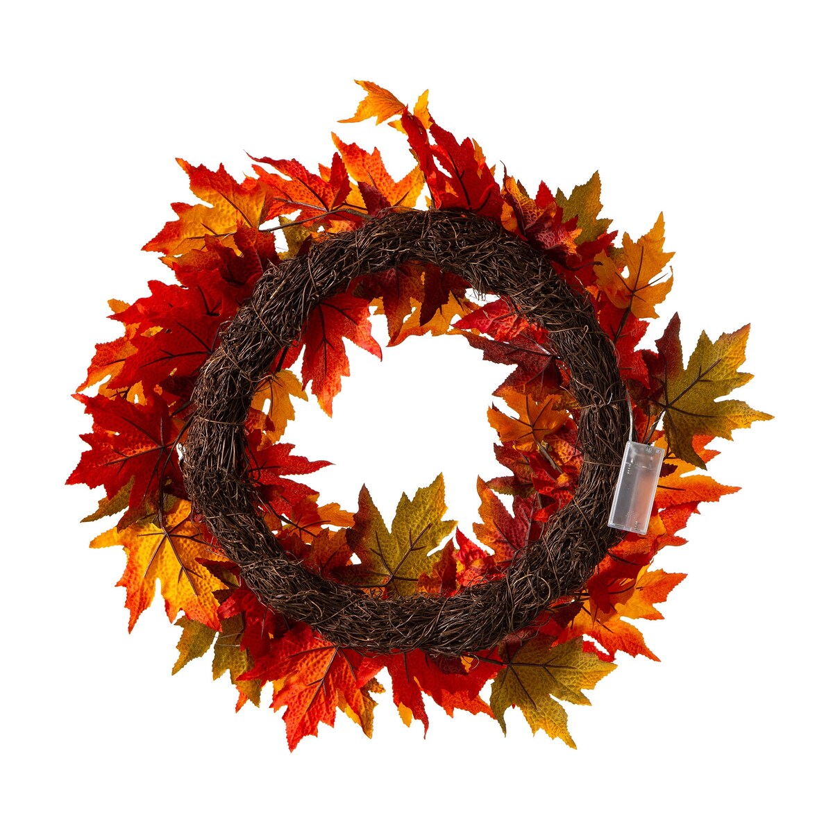 Glitzhome Thanksgiving LED Lighted Fall Maple Leaves Wreath & Garland