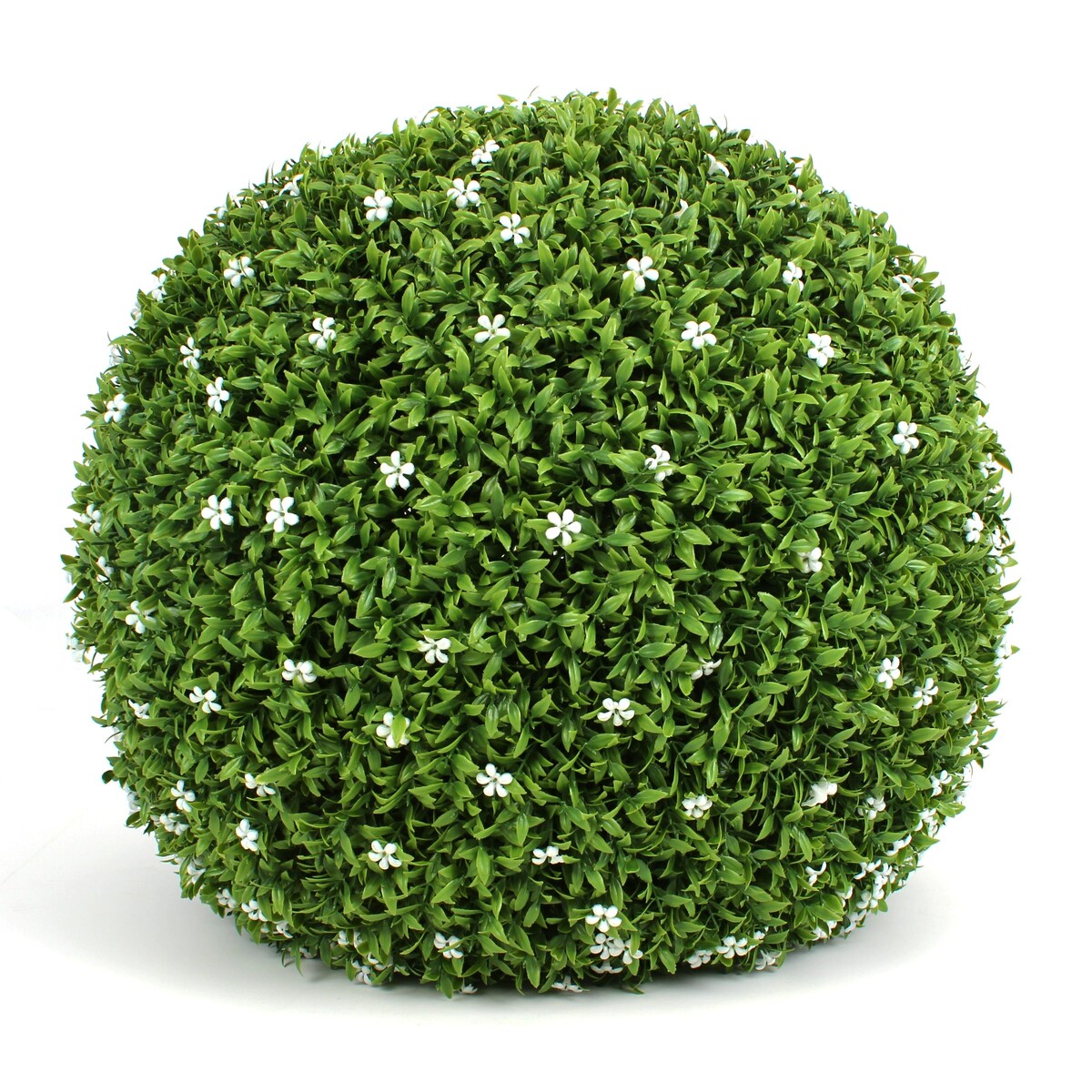 White Flower Grass Topiary Ball