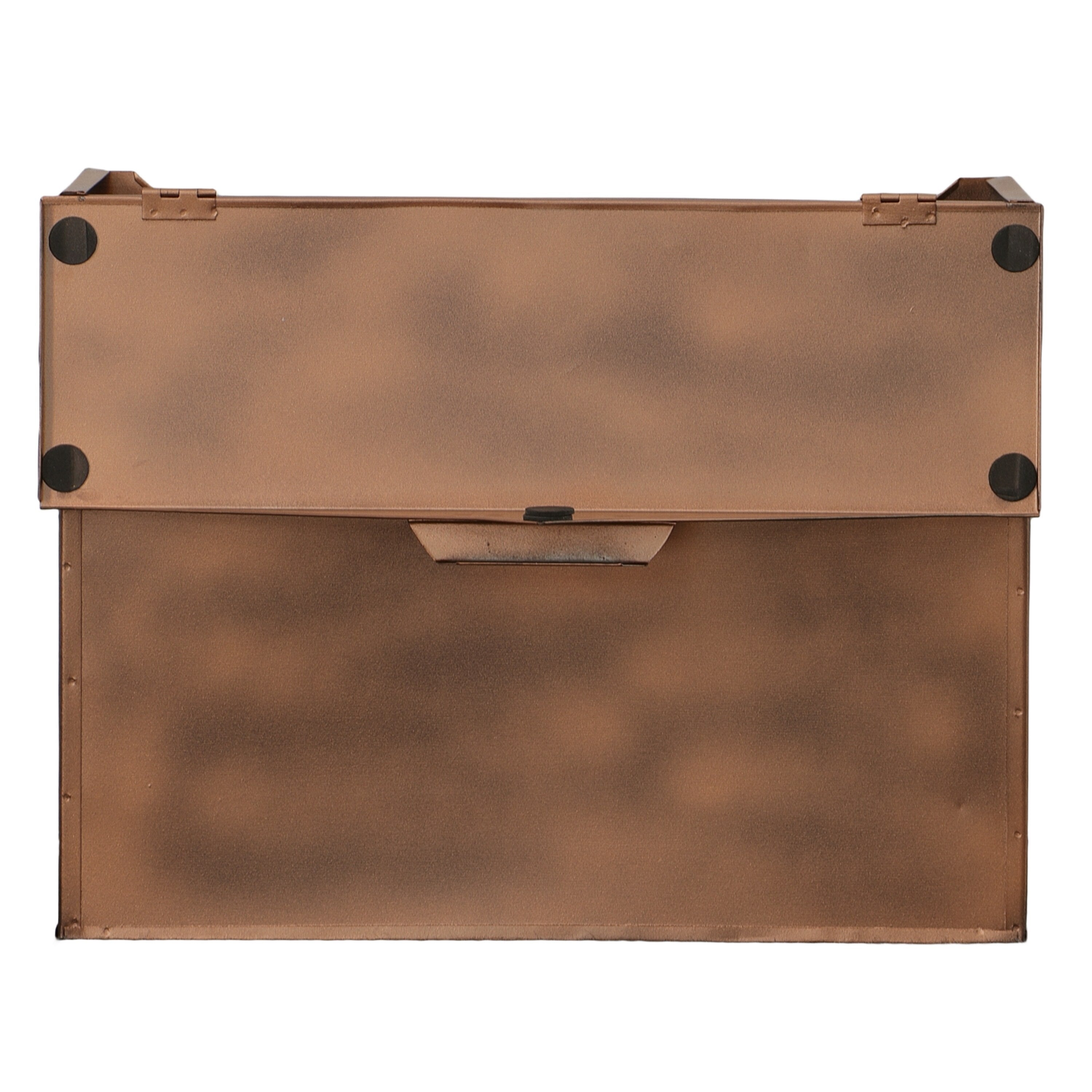 Spacious Envelope Shaped Wall Mount Iron Mail Box, Copper Finish