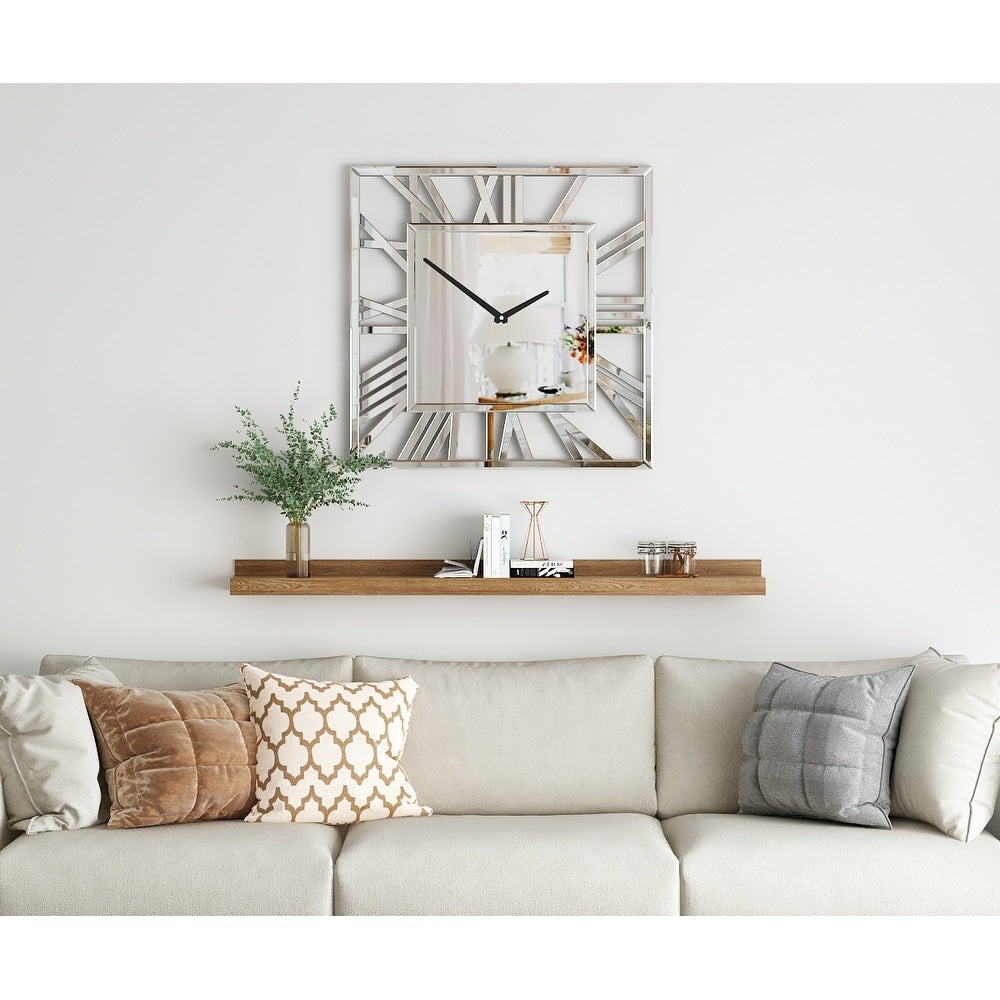 Large Wall Clocks Modern Mirrored Clock