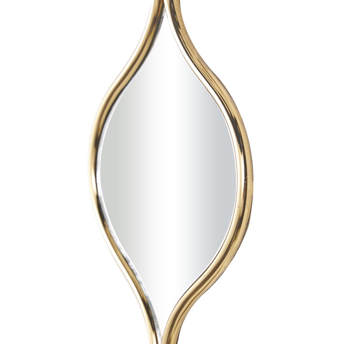 Metal Slim Stacked Chain 6 Layer Room Wall Mirror with Tear Drop Pattern - Gold - Roche River Decor