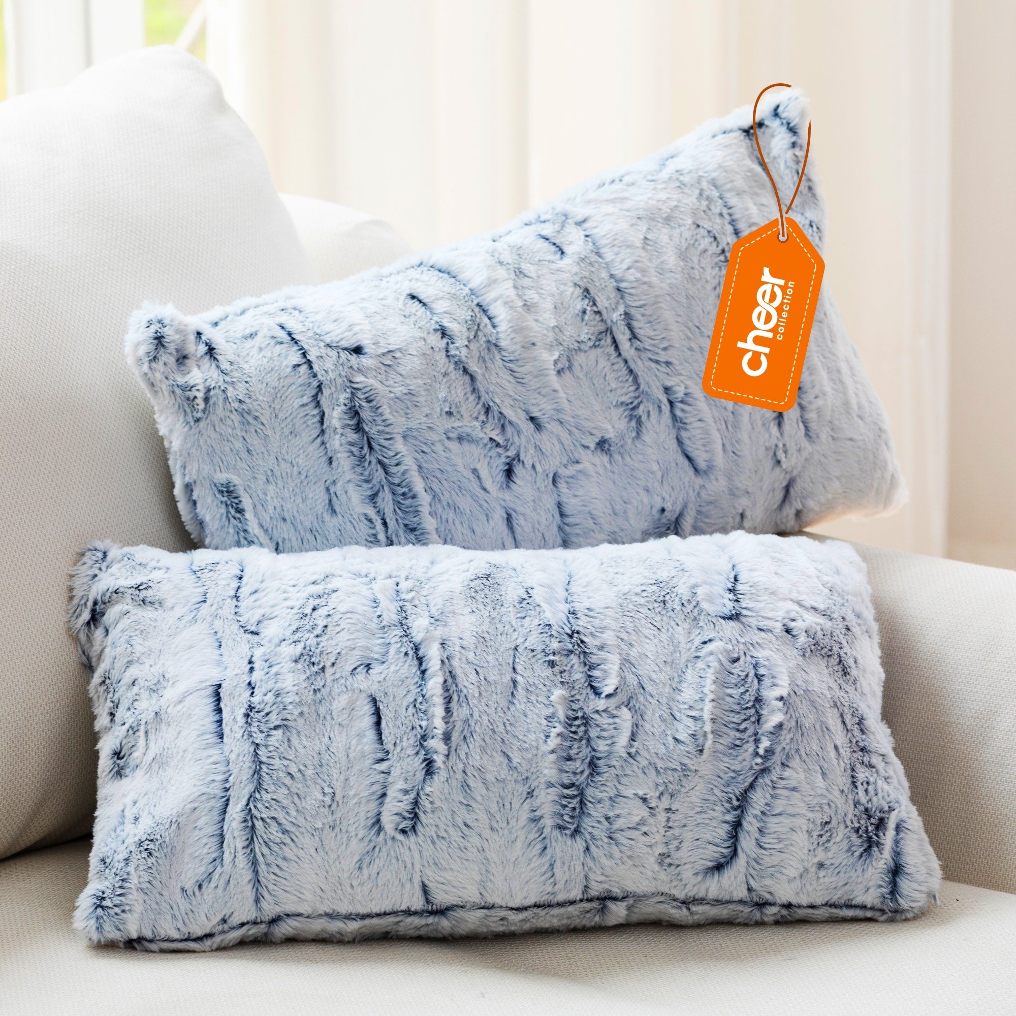 Cheer Collection Embossed Faux Fur Throw Pillows