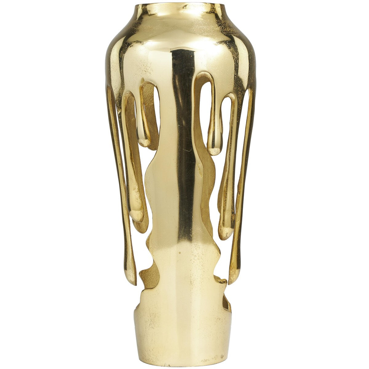 Aluminum Metal Drip Decorative Vase with Melting Designed Body - Silver, Gold or Black - Roche River Decor