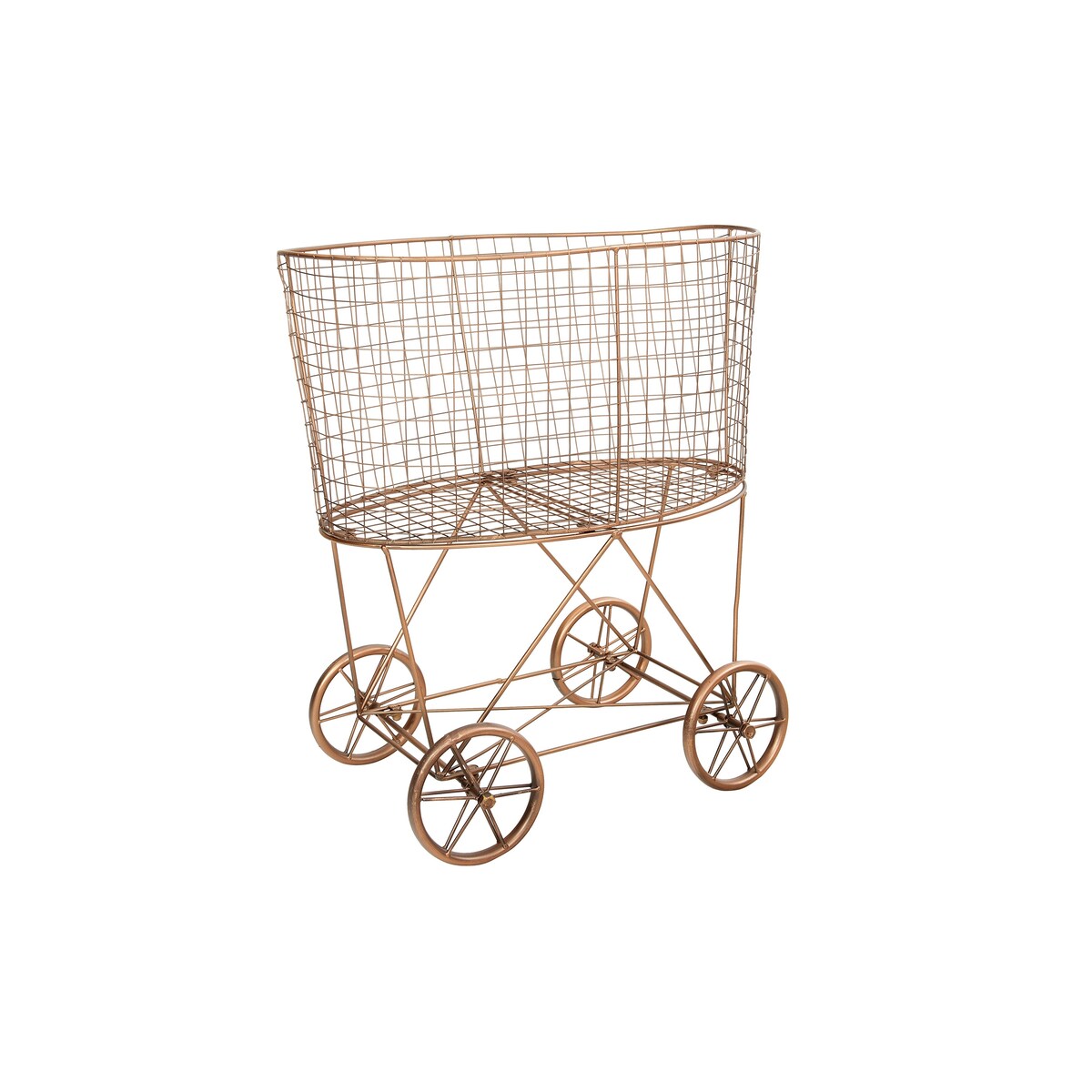 Metal Rolling Laundry Cart with Rack