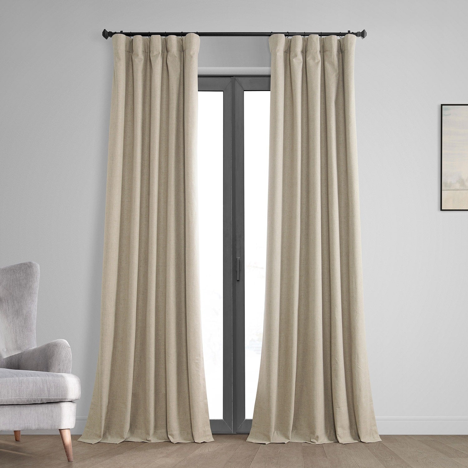 Exclusive Fabrics Vintage Thermal Cross Linen Weave Blackout Curtains (1 Panel)