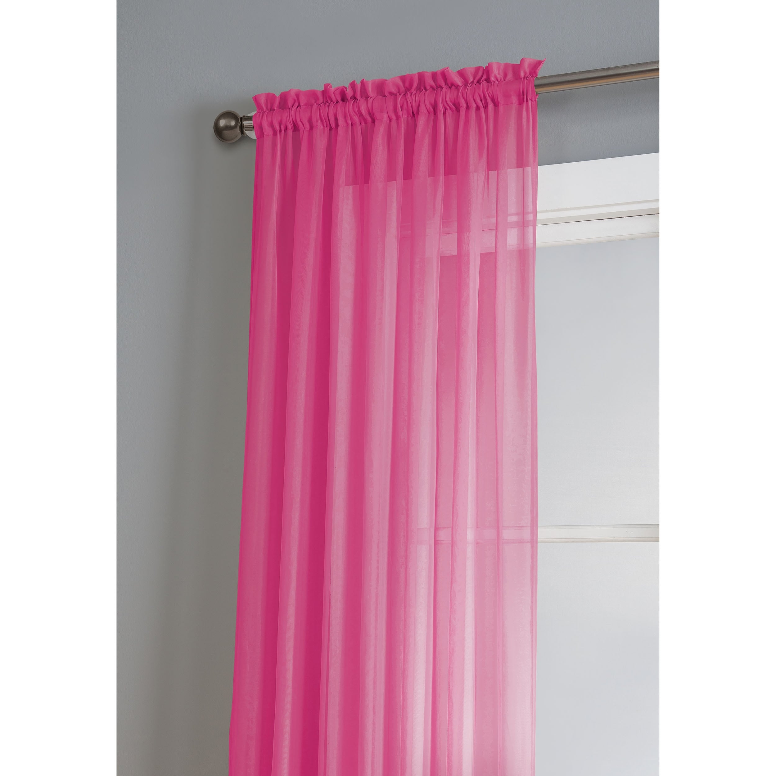 Window Elements Diamond Sheer Voile Extra Wide, 56 Inch Wide. Rod Pocket Curtain Panel