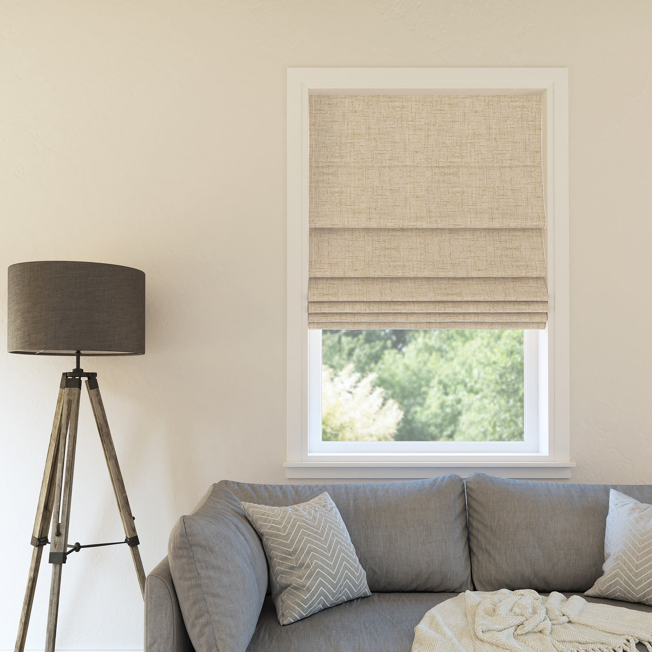 Sun Zero Somerton Textured Total Blackout Cordless Roman Shade