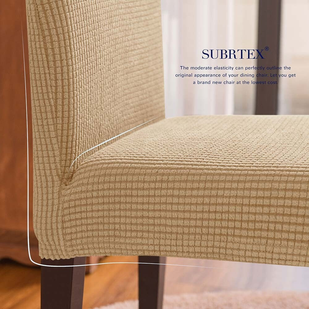 Subrtex Plaid Stretch Dinging Chair Slipcover Set of 2