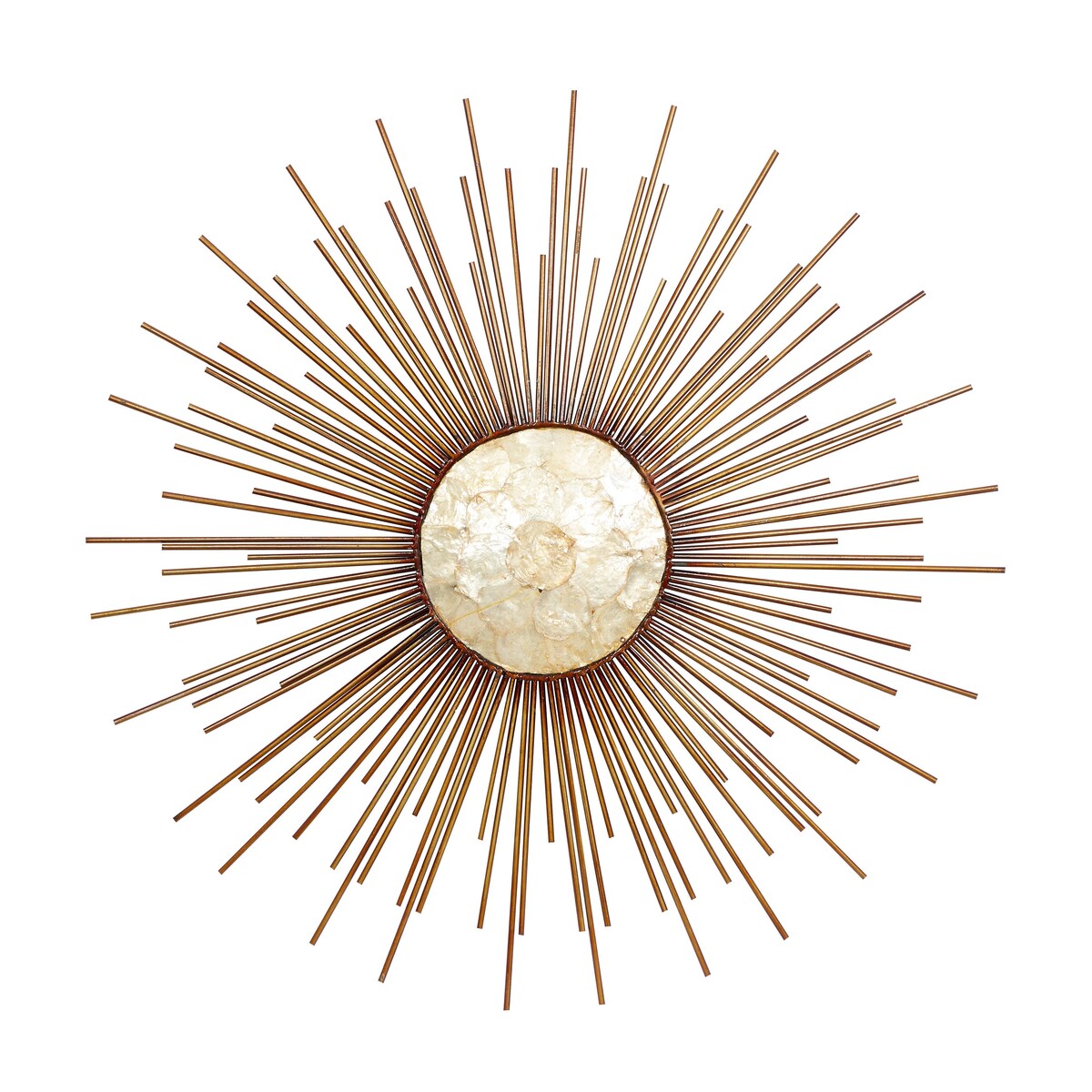 Metal Sunburst Home Wall Decor with Cream Capiz Shell Center - Copper - Roche River Decor