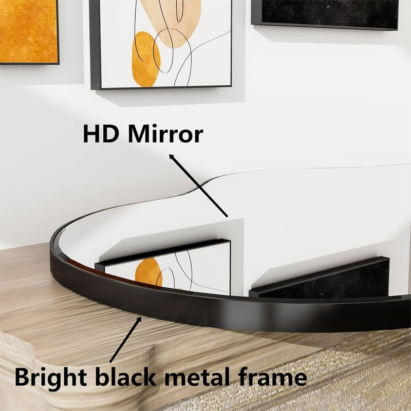 Asymmetrical Wavy Antique Accent Wall Mirror