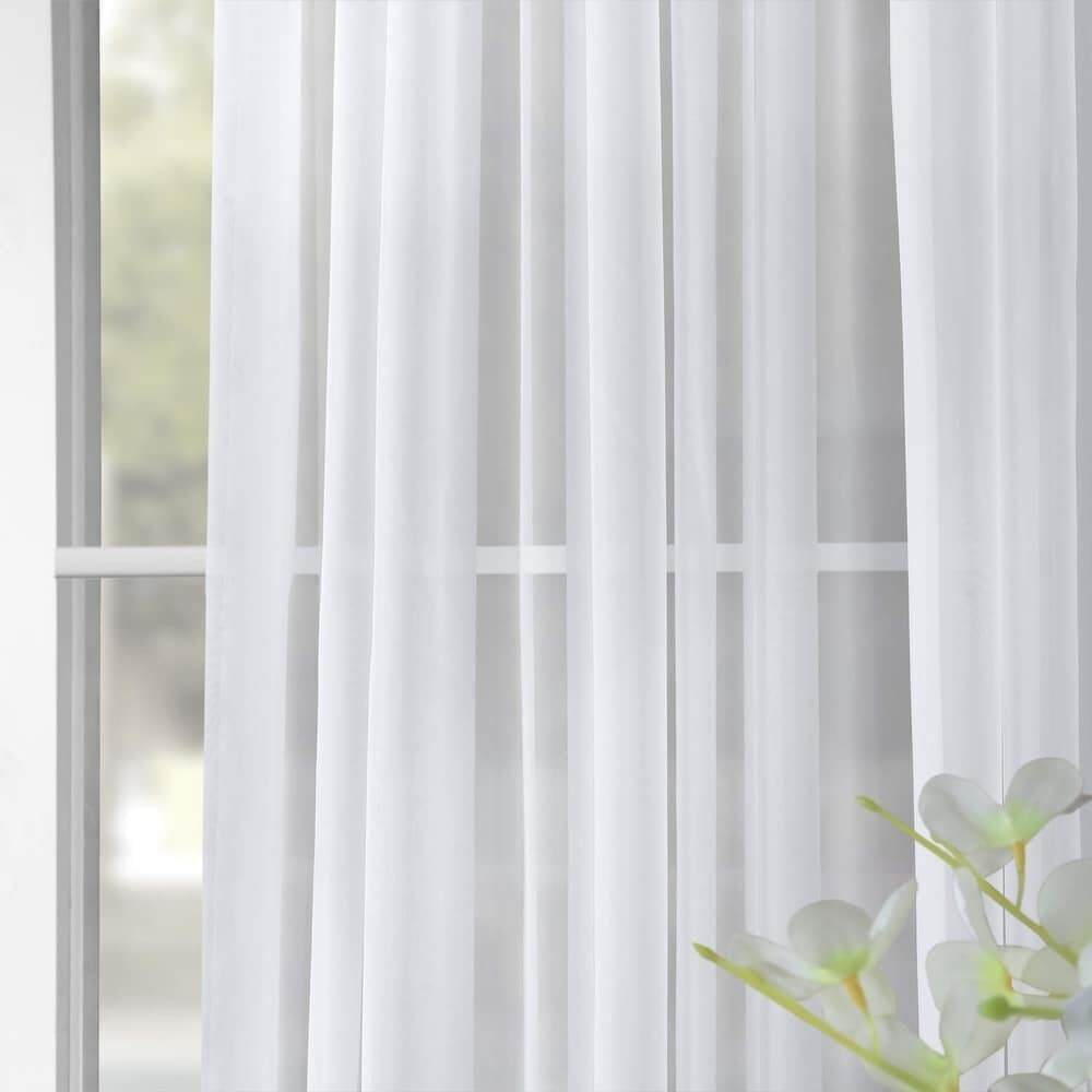 Exclusive Fabrics Extra Wide White Voile Sheer Curtain Panel (1 Panel)