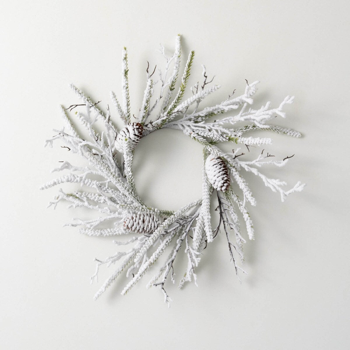 Sullivans Artificial Christmas Flocked Pine Twig Wreath