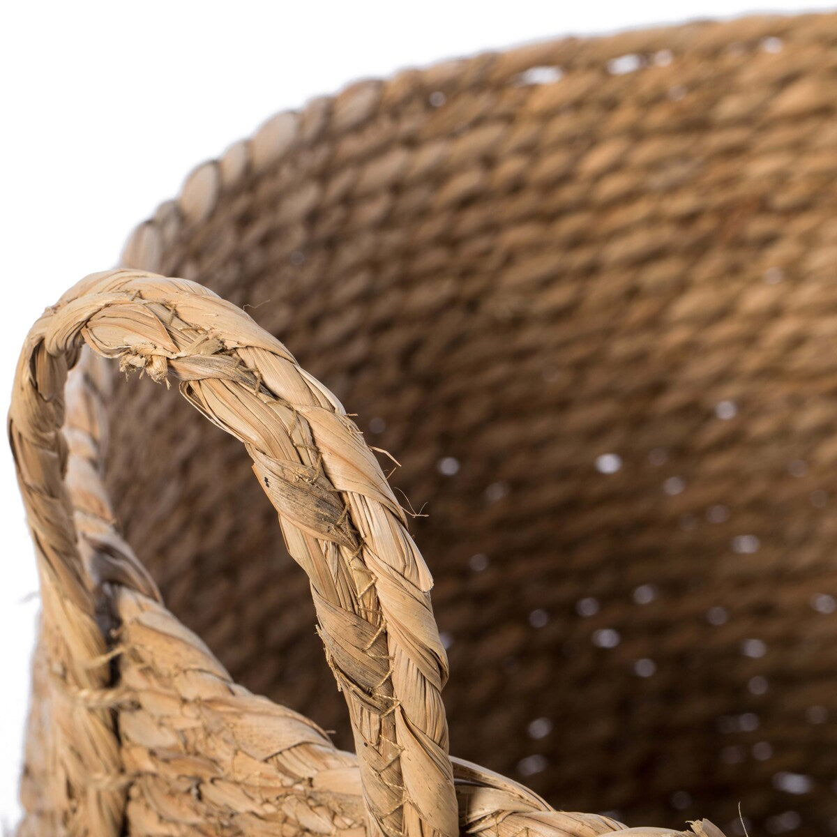 Decorative Round Wicker Woven Rope Storage Blanket Basket