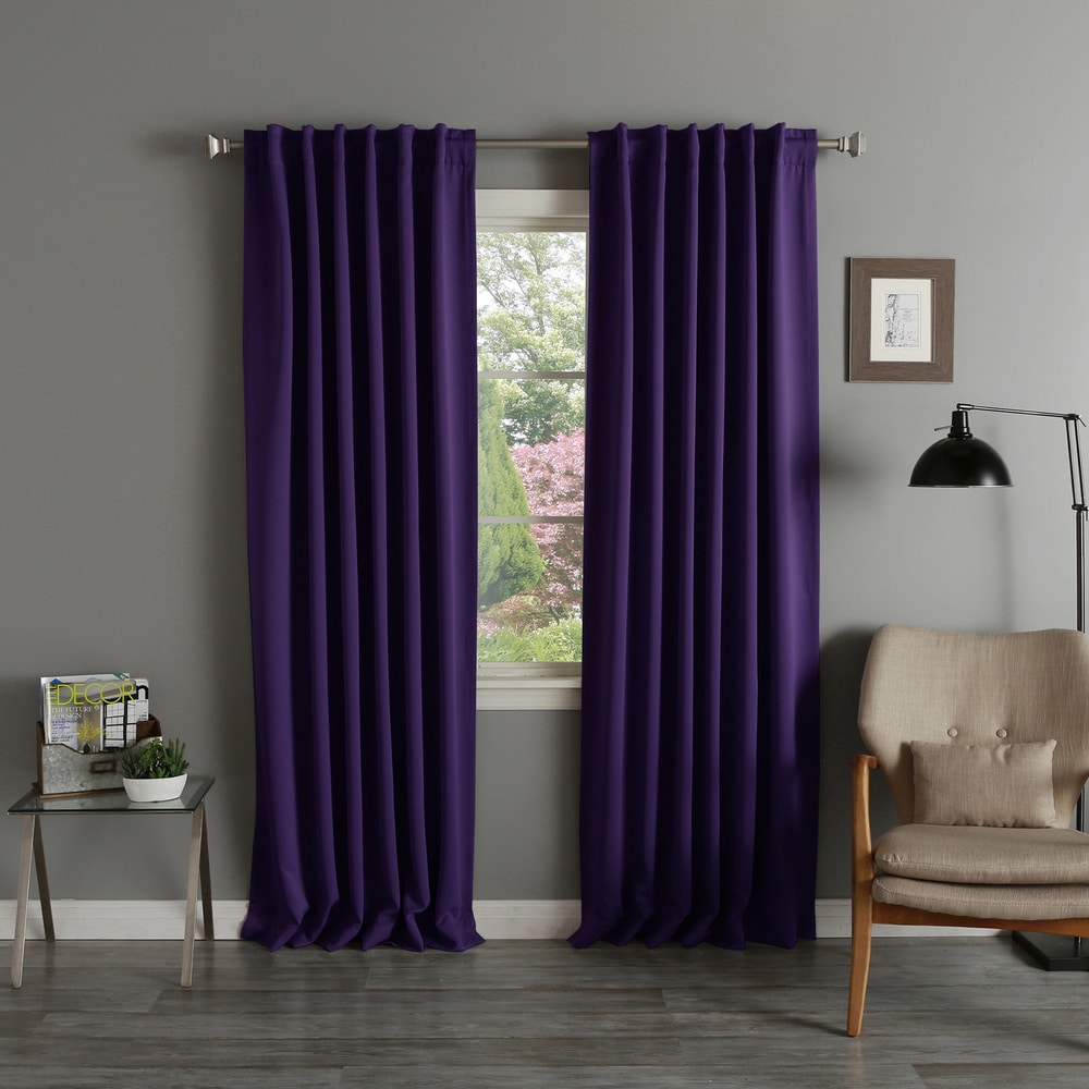 Aurora Home Thermal Rod Pocket 96-inch Blackout Curtain Panel Pair - 52 x 96