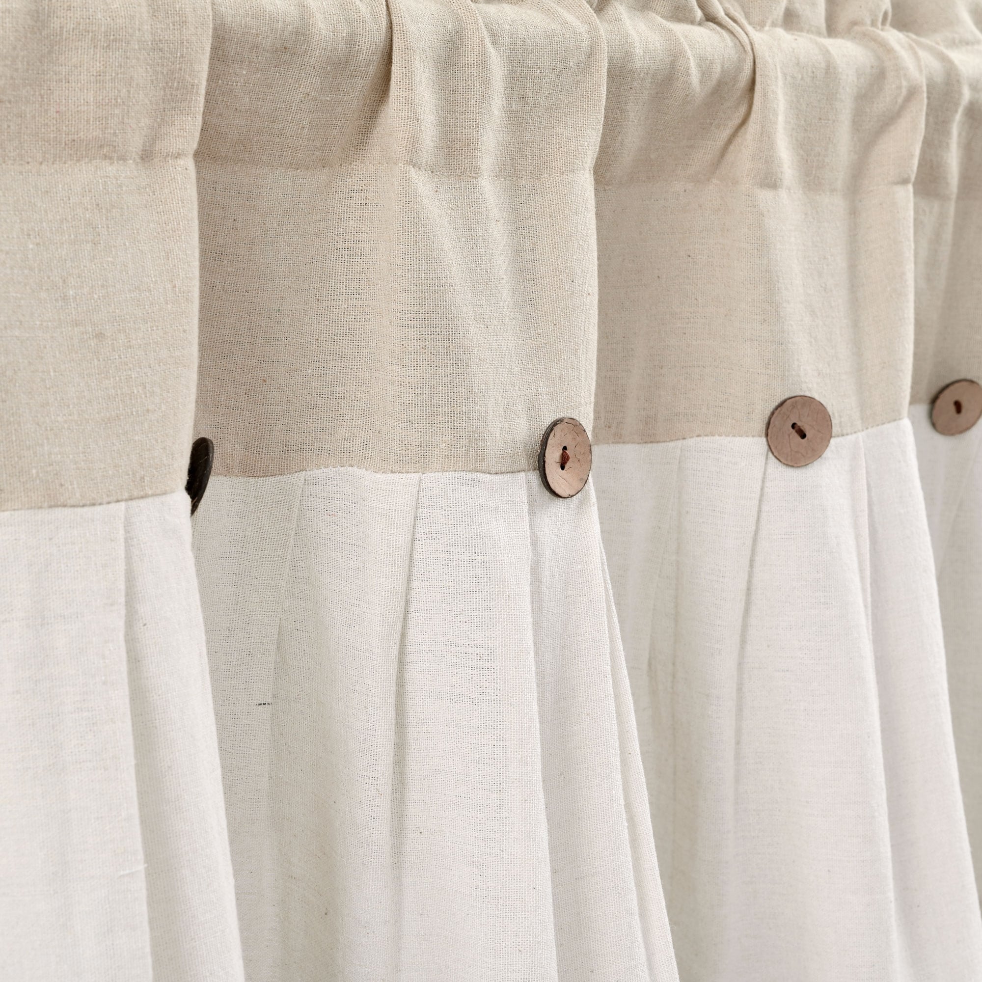 Lush Decor Linen Button Window Curtain Valance