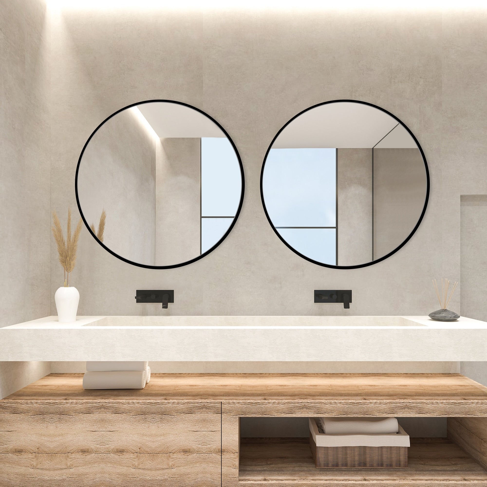 Modern Bathroom Wall Mounted Round Vanity Mirror