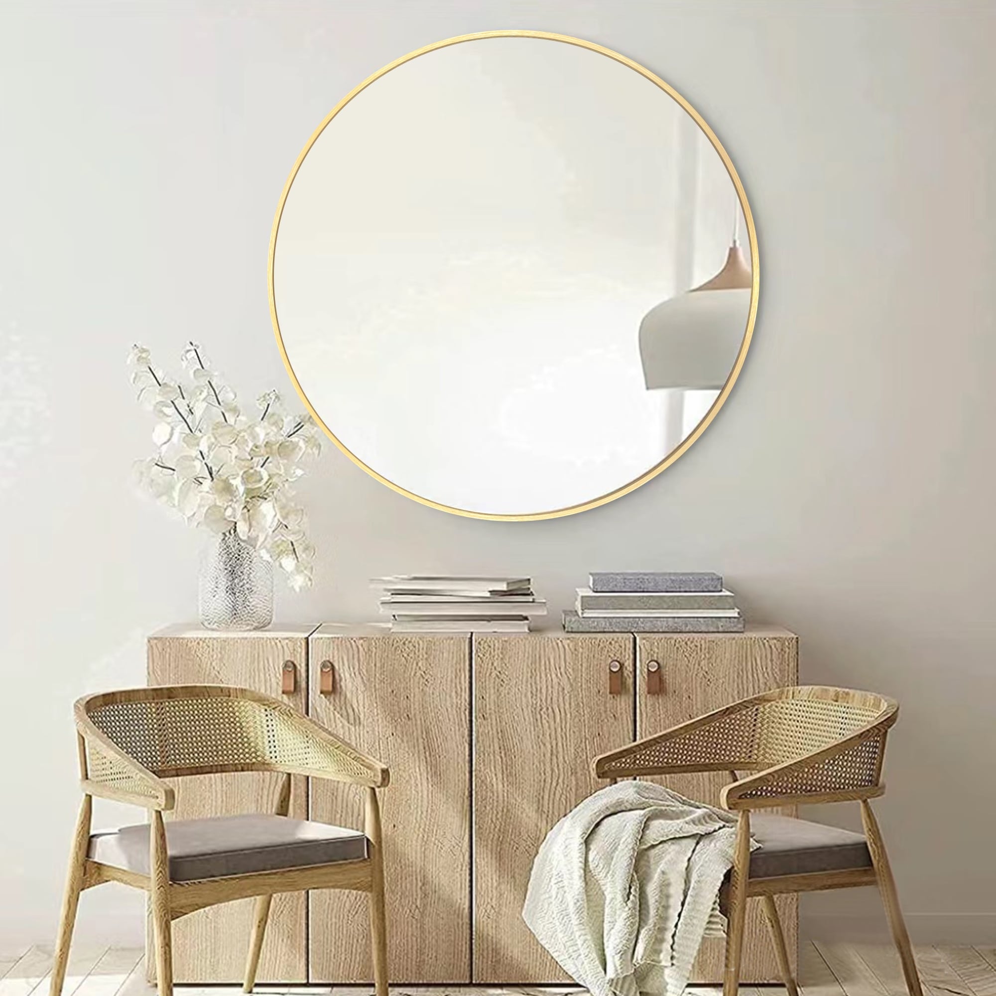 Modern Bathroom Wall Mounted Round Vanity Mirror