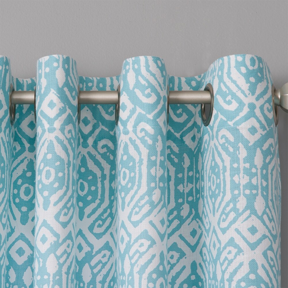 Porch & Den Moroccan Pattern Grommet Top Curtain Panel