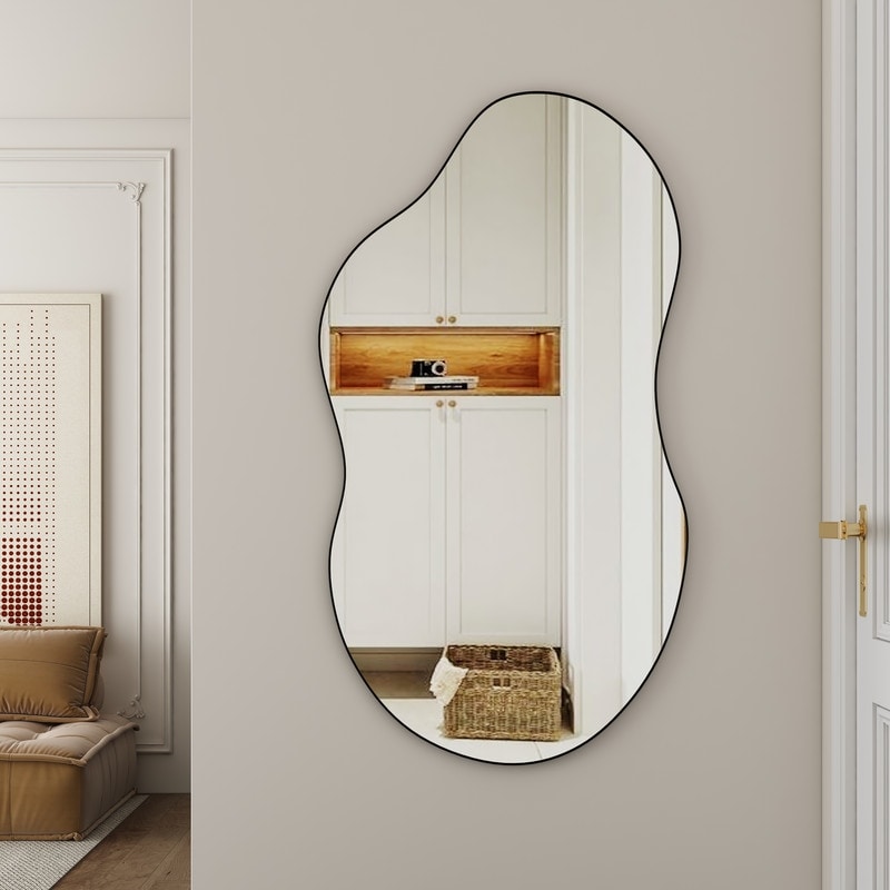 Asymmetrical Wavy Antique Accent Wall Mirror