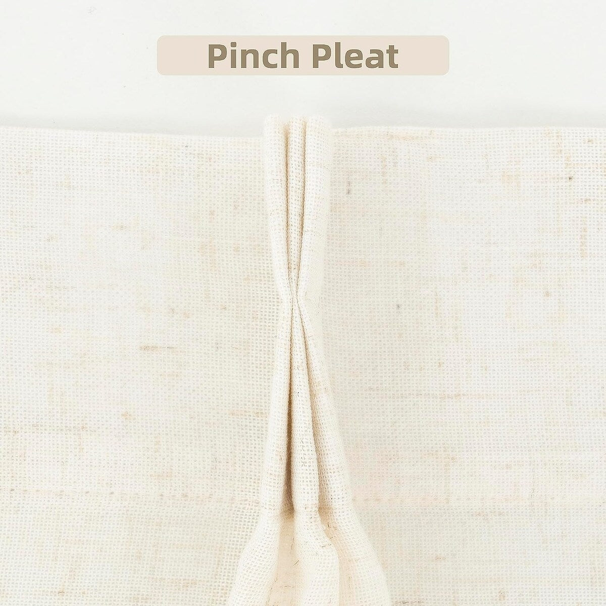 DriftAway Pinch Pleat Linen Textured Semi Sheer Solid Curtains Back Tabs