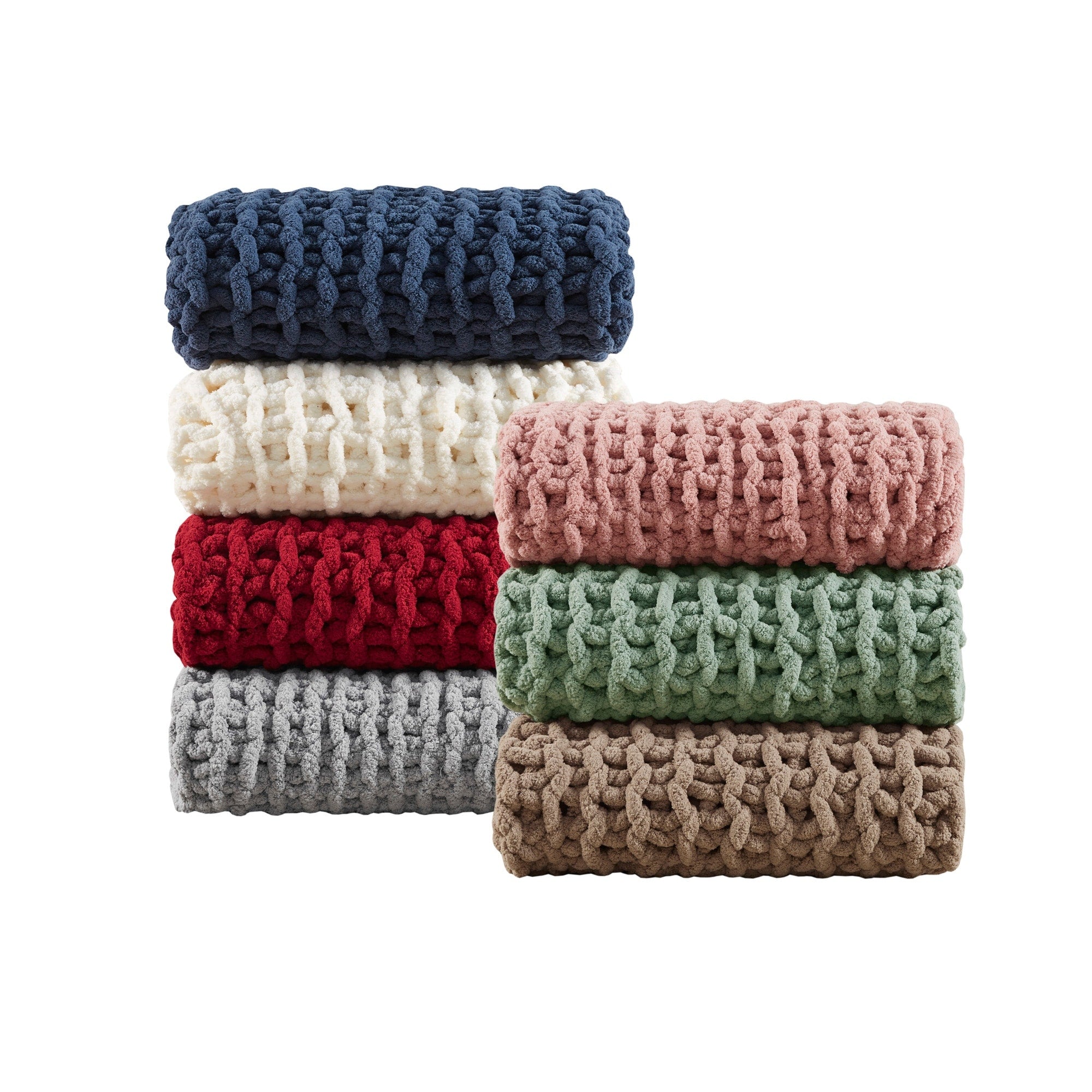 Madison Park Chenille Chunky Knit Throw 50x60