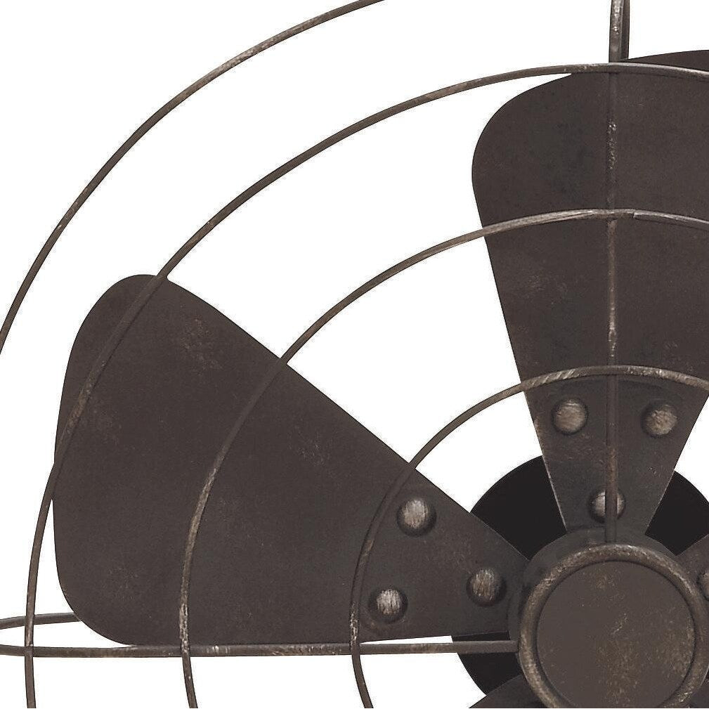 Metal Fan Decorative Sculpture - Black - Roche River Decor