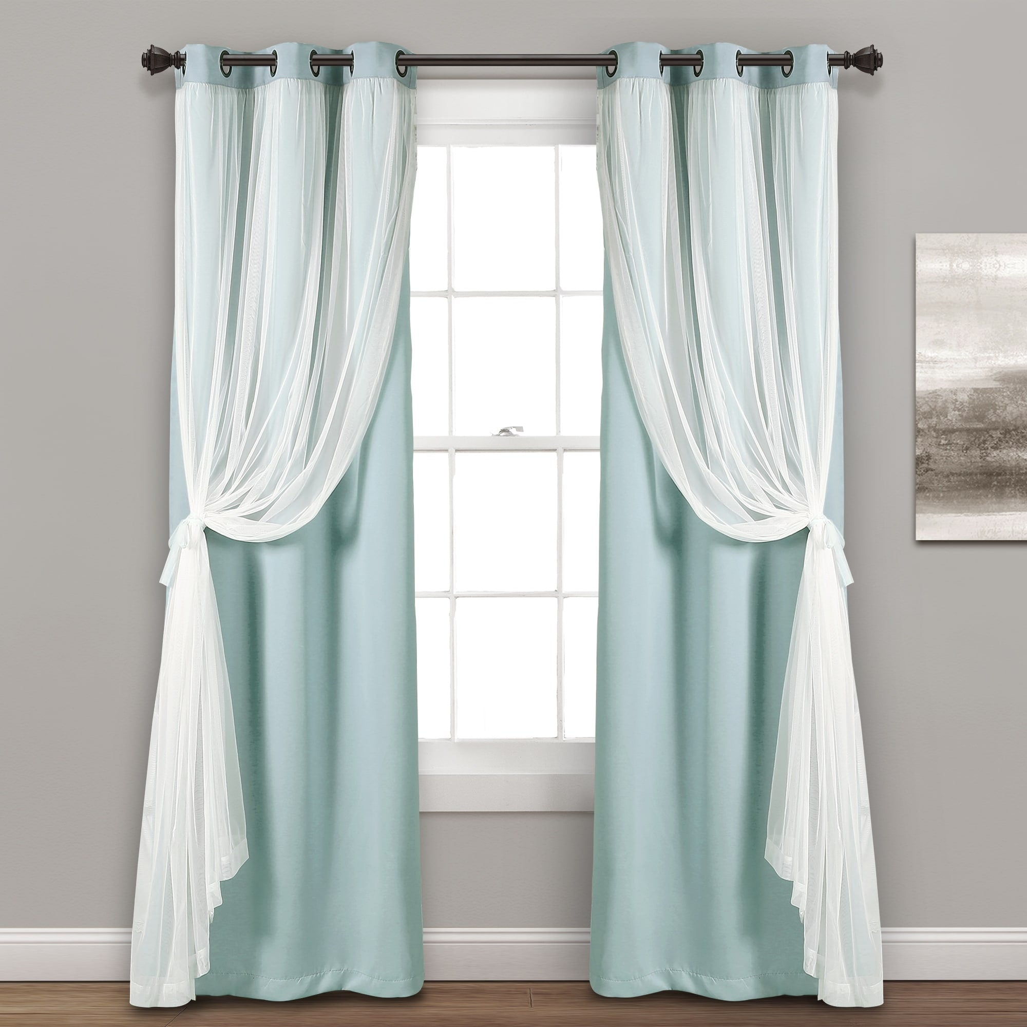 Lush Decor Grommet Sheer Panel Pair with Insulated Blackout Lining