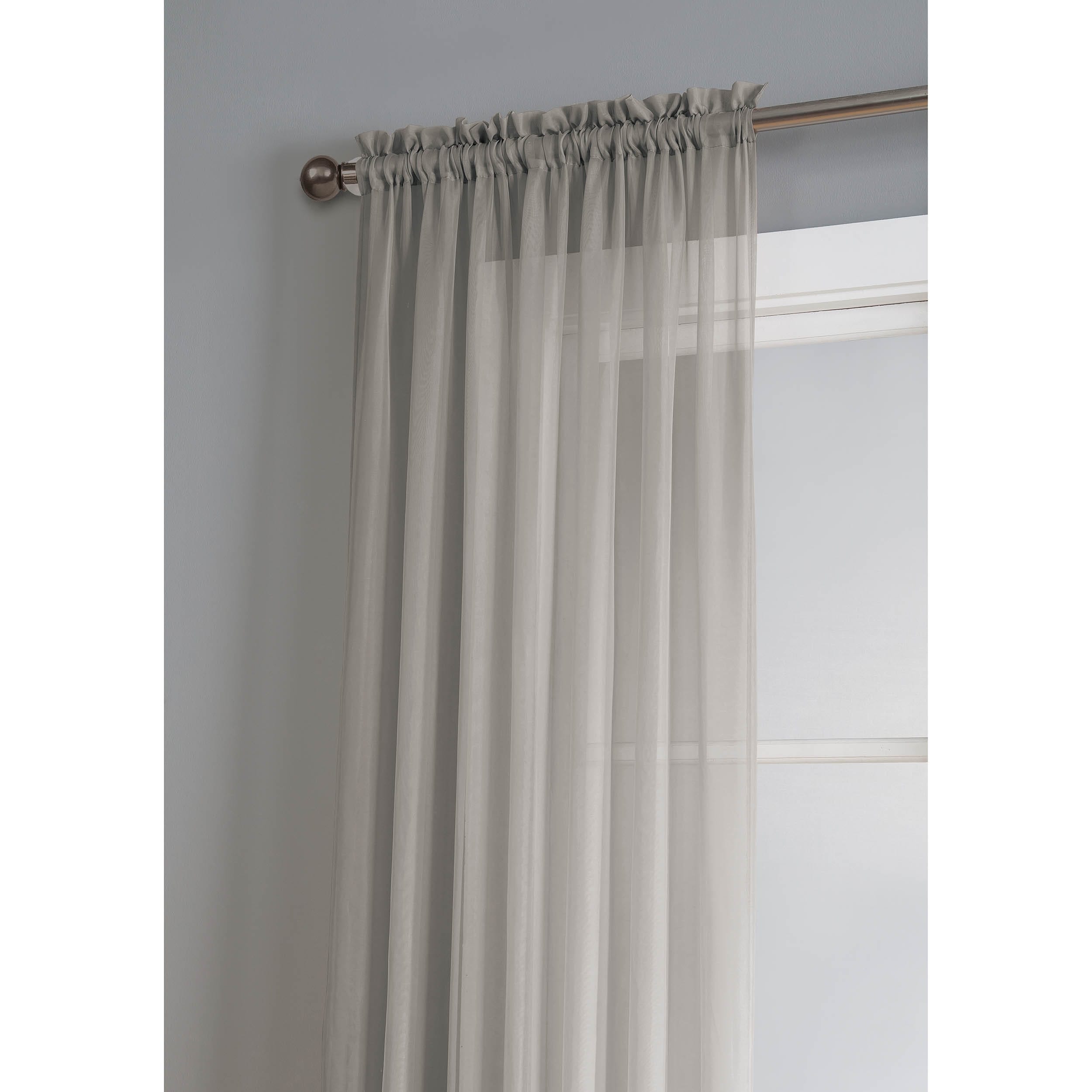 Window Elements Diamond Sheer Voile Extra Wide, 56 Inch Wide. Rod Pocket Curtain Panel