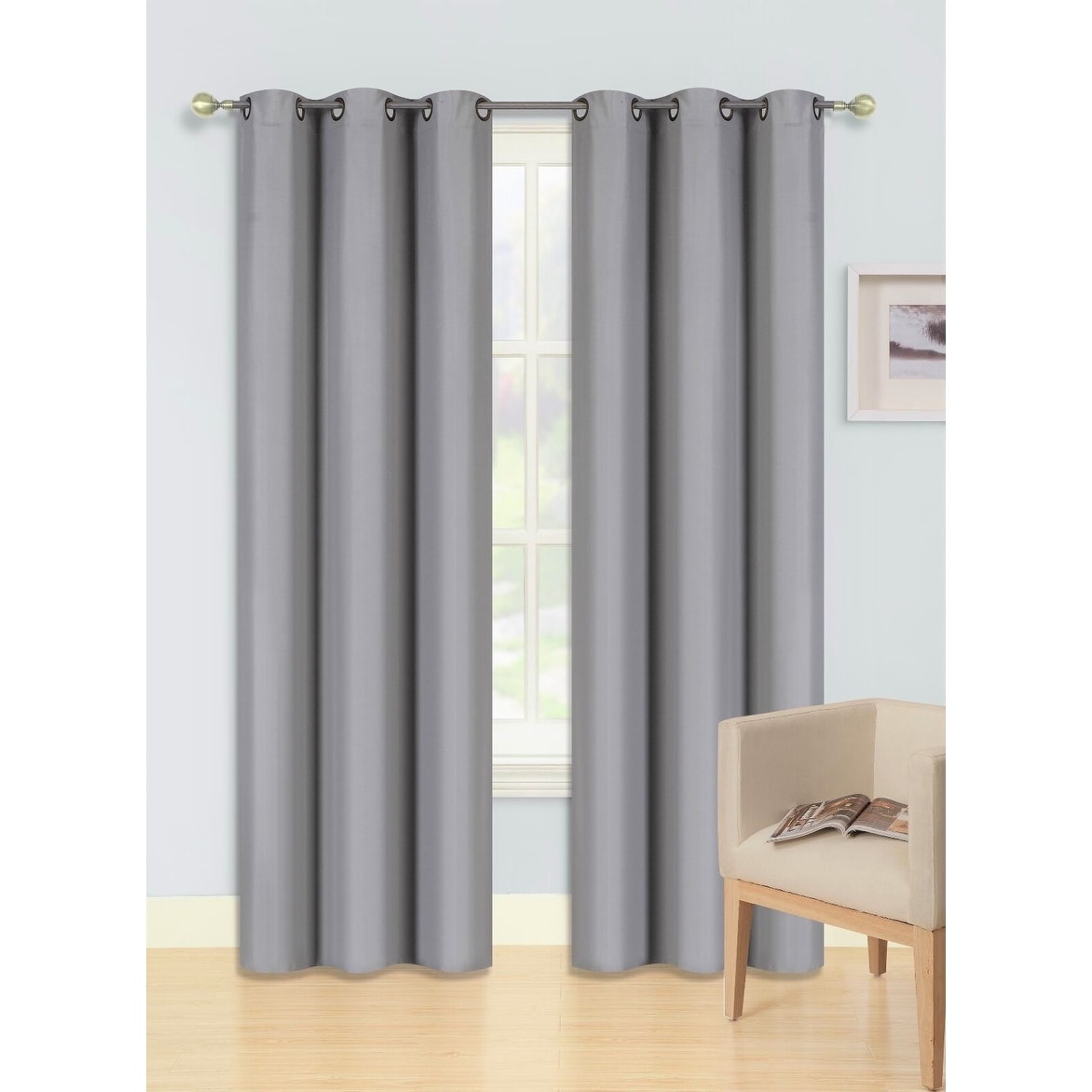 2 Pcs 95 Inch Heavy Insulated Blackout Curtain Panels