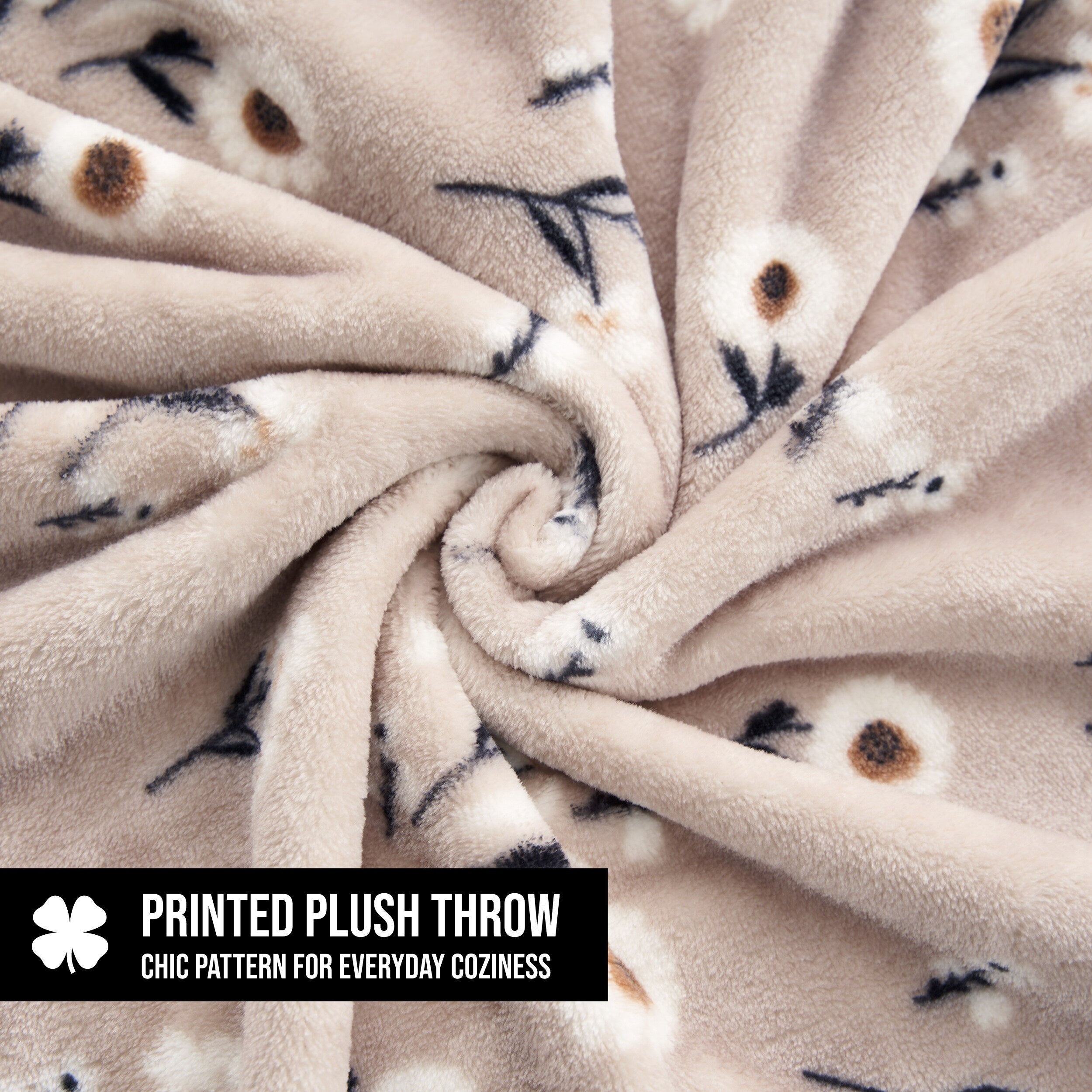 Lucky Brand Daisy Throws Plush 50 x 70 Throw Blanket