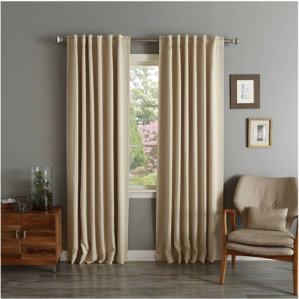 Aurora Home Thermal Rod Pocket 96-inch Blackout Curtain Panel Pair - 52 x 96