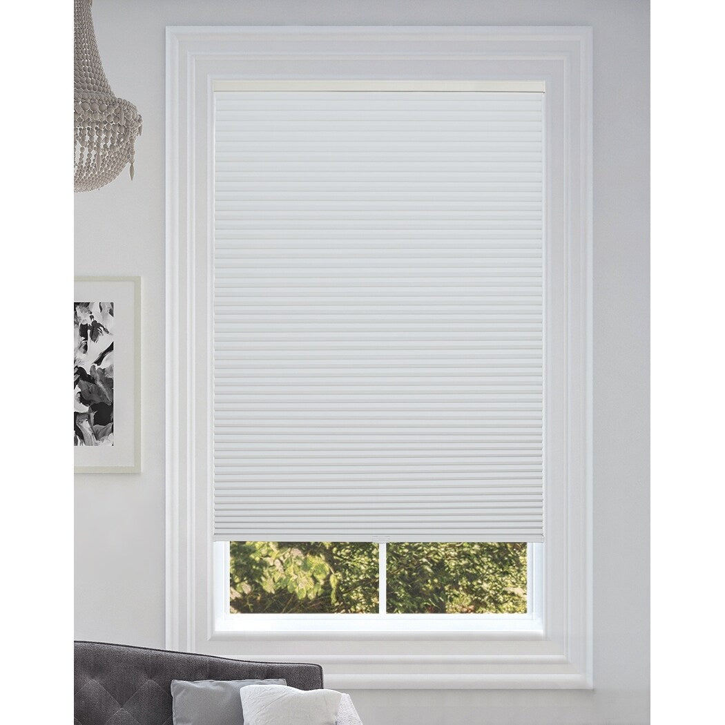 BlindsAvenue Cordless Blackout Cellular Honeycomb Shade, 9/16 Single Cell, White